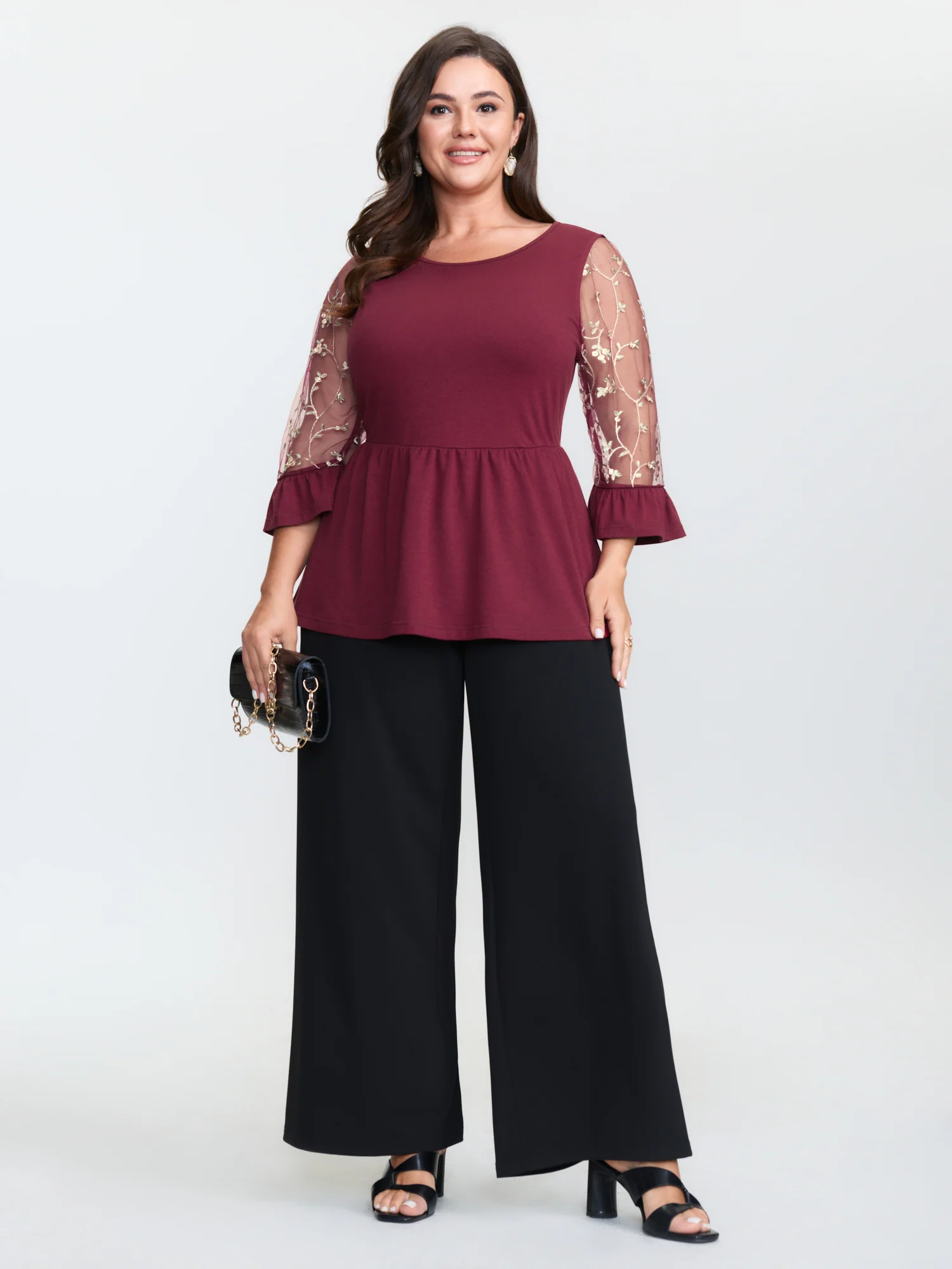 Supersoft Embroidered Cross-Strap Back Blouse - Image 3