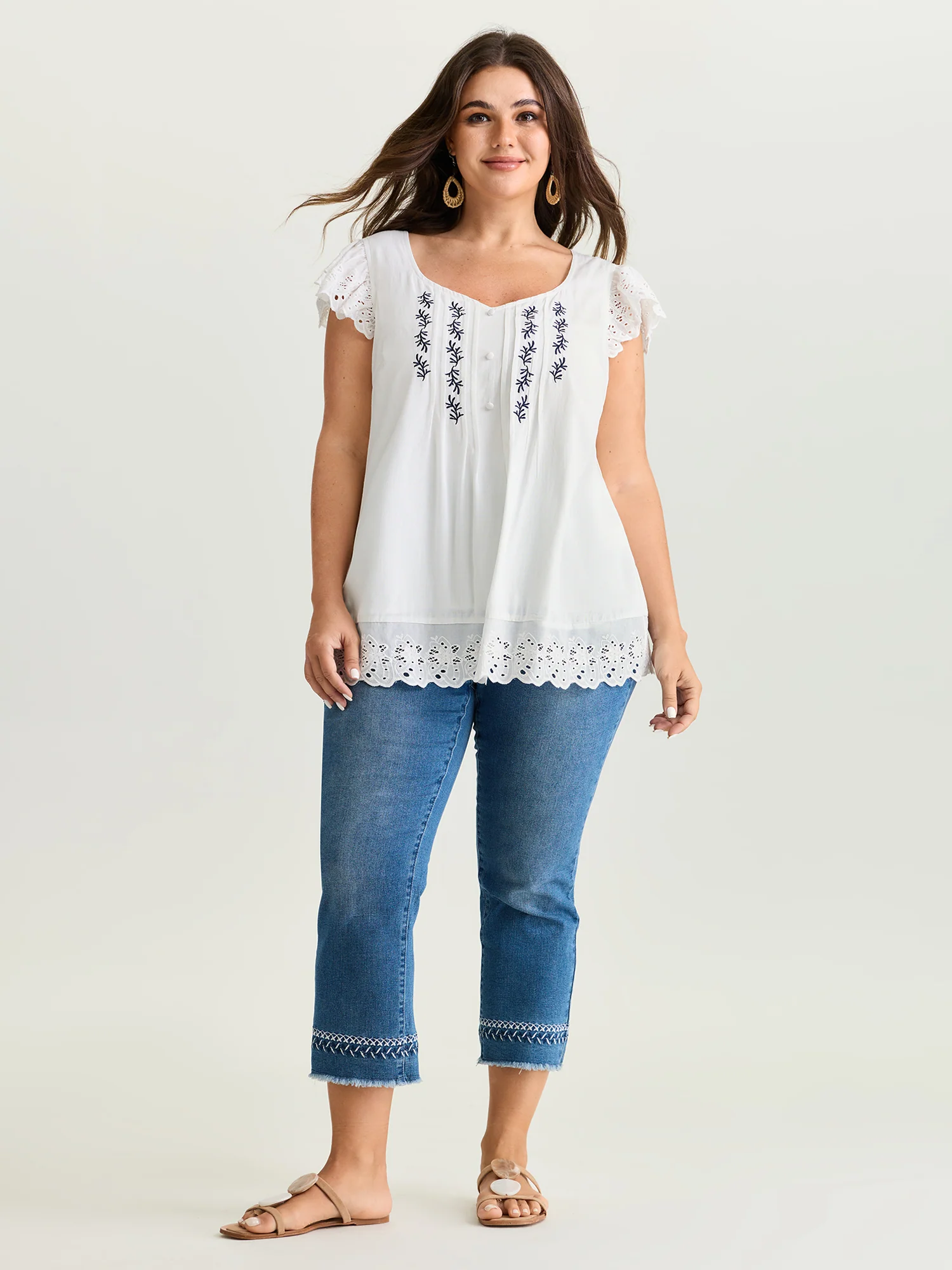 Supersoft Embroidered Cut Out Blouse - Image 3