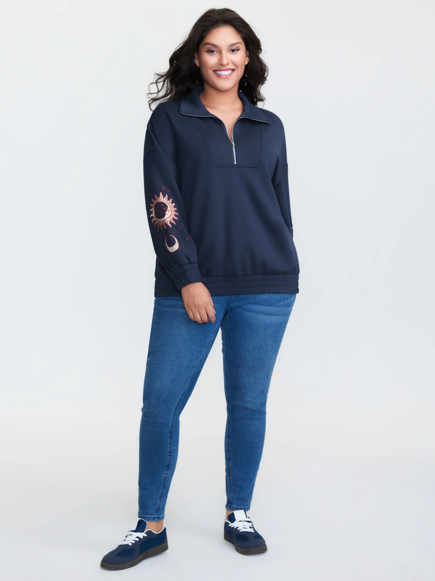 Supersoft Embroidered Half-Zip Sweatshirt - Image 3