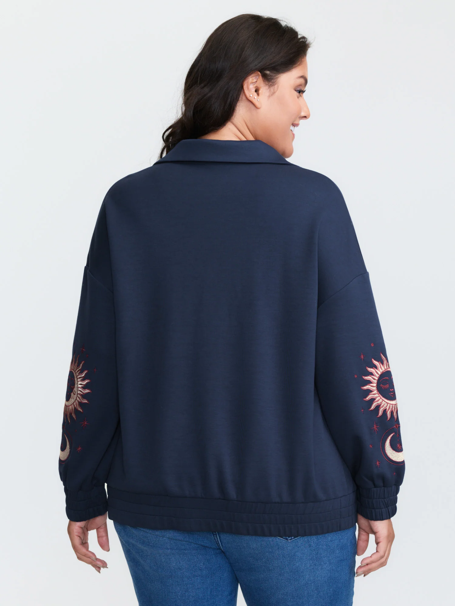 Supersoft Embroidered Half-Zip Sweatshirt - Image 4