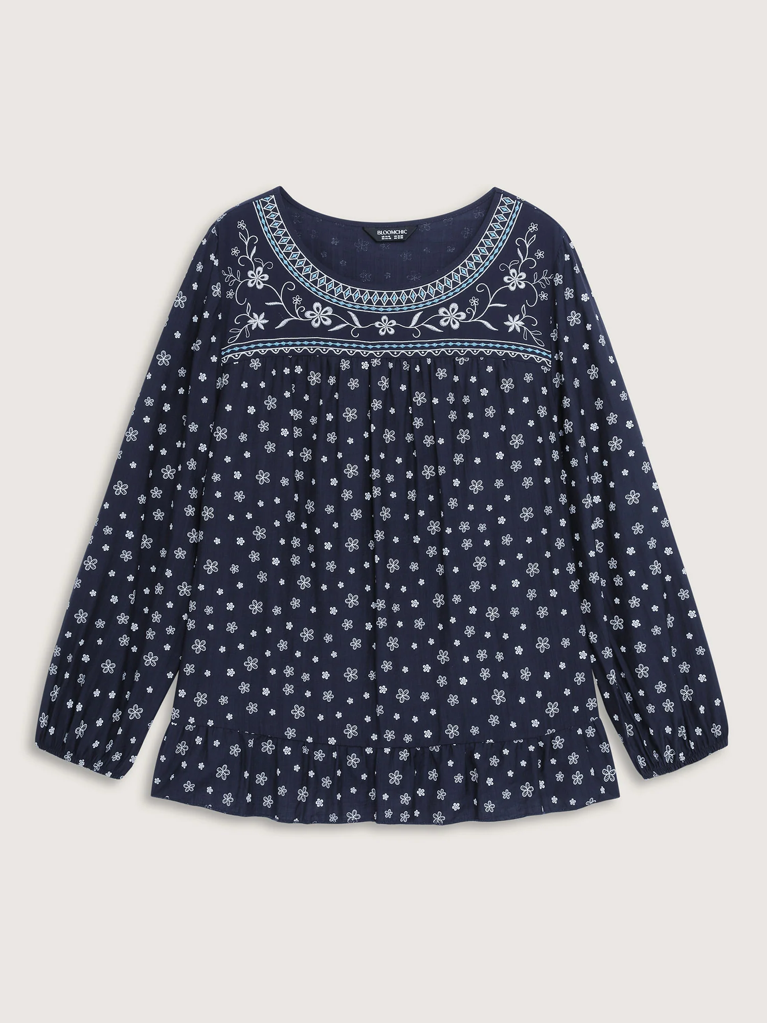 Supersoft Embroidered Ruffled Hem Blouse - Image 7