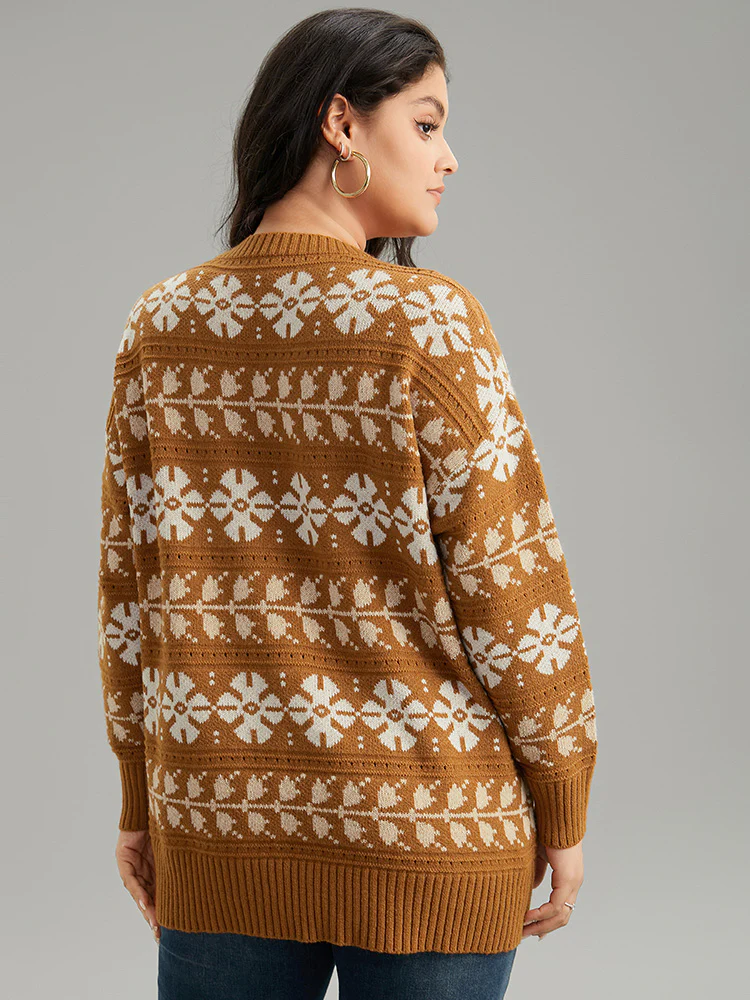 Supersoft Essentials Anti-Pilling Geo Print Elastic Cuffs Pullover - Image 2