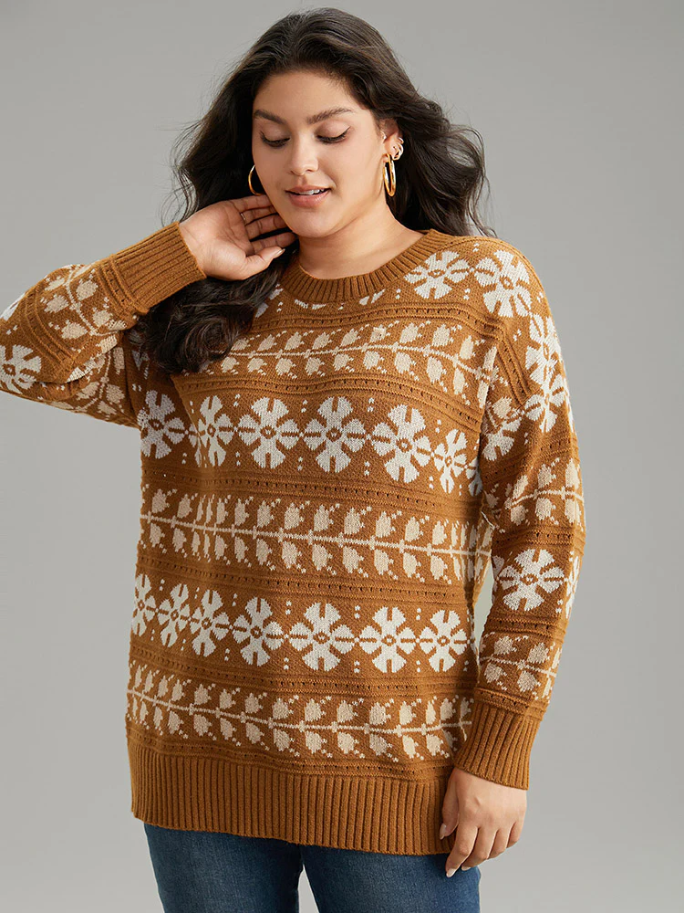 Supersoft Essentials Anti-Pilling Geo Print Elastic Cuffs Pullover - Image 3
