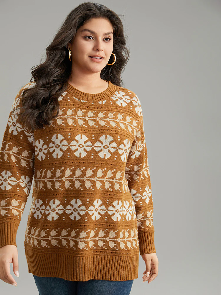Supersoft Essentials Anti-Pilling Geo Print Elastic Cuffs Pullover - Image 5