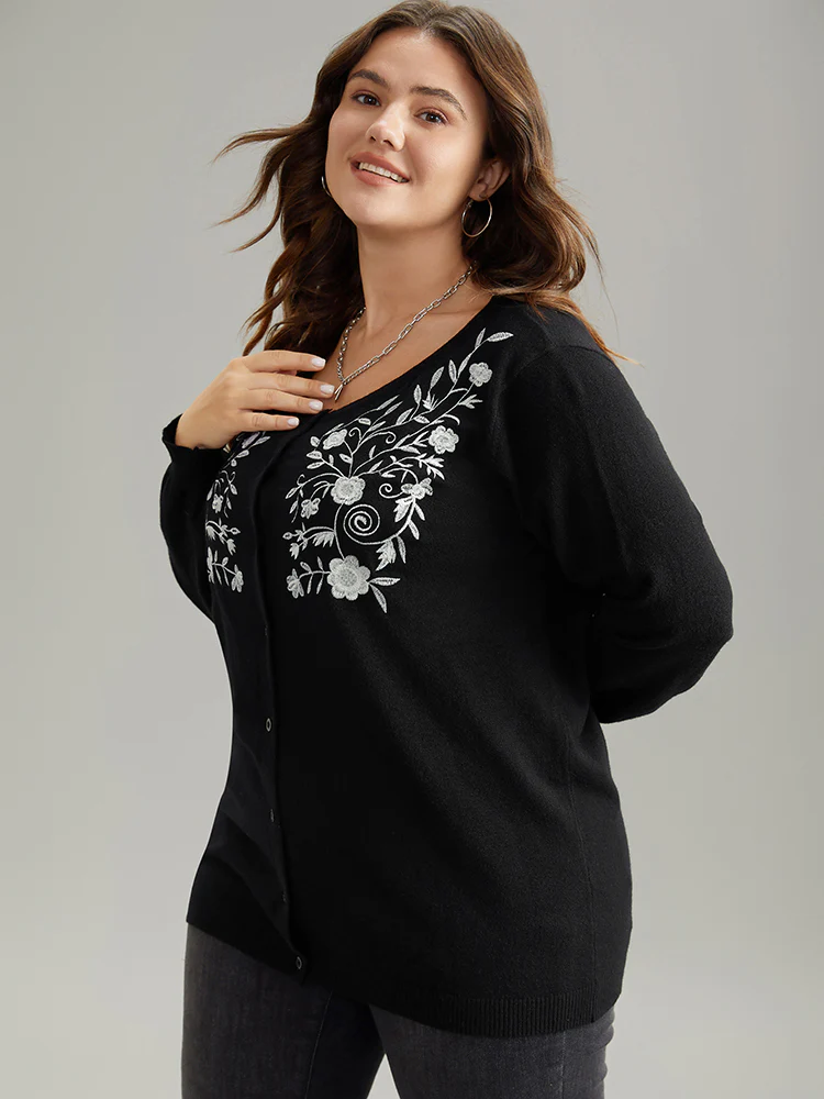 Supersoft Essentials Anti-Pilling Silhouette Floral Print Cardigan - Image 5