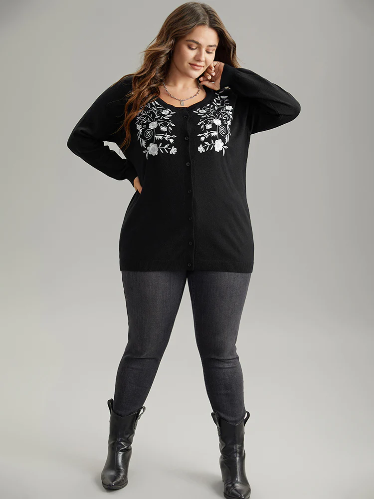 Supersoft Essentials Anti-Pilling Silhouette Floral Print Cardigan - Image 6