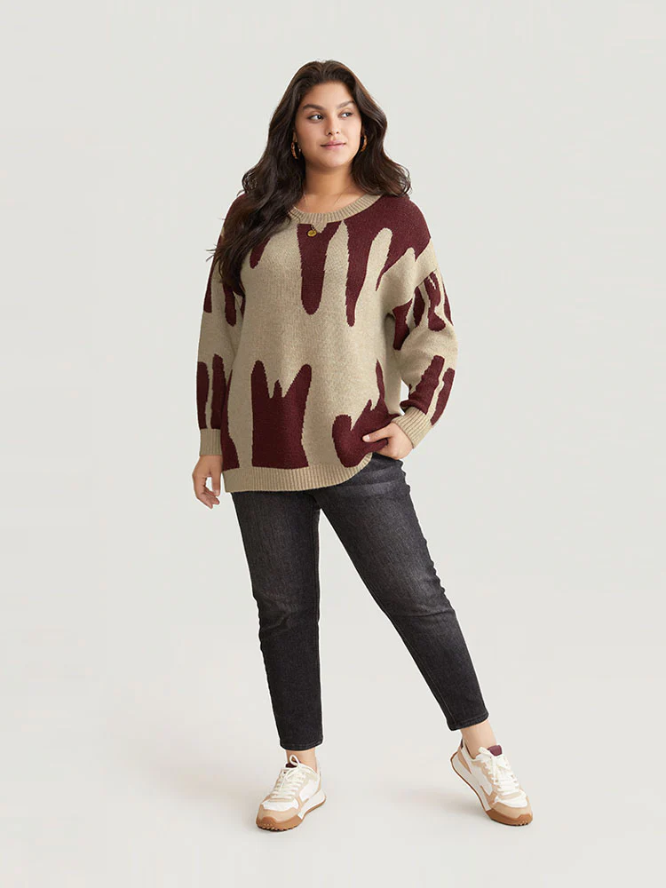 Supersoft Essentials Asymmetrical Colorblock Jacquard Pullover - Image 3