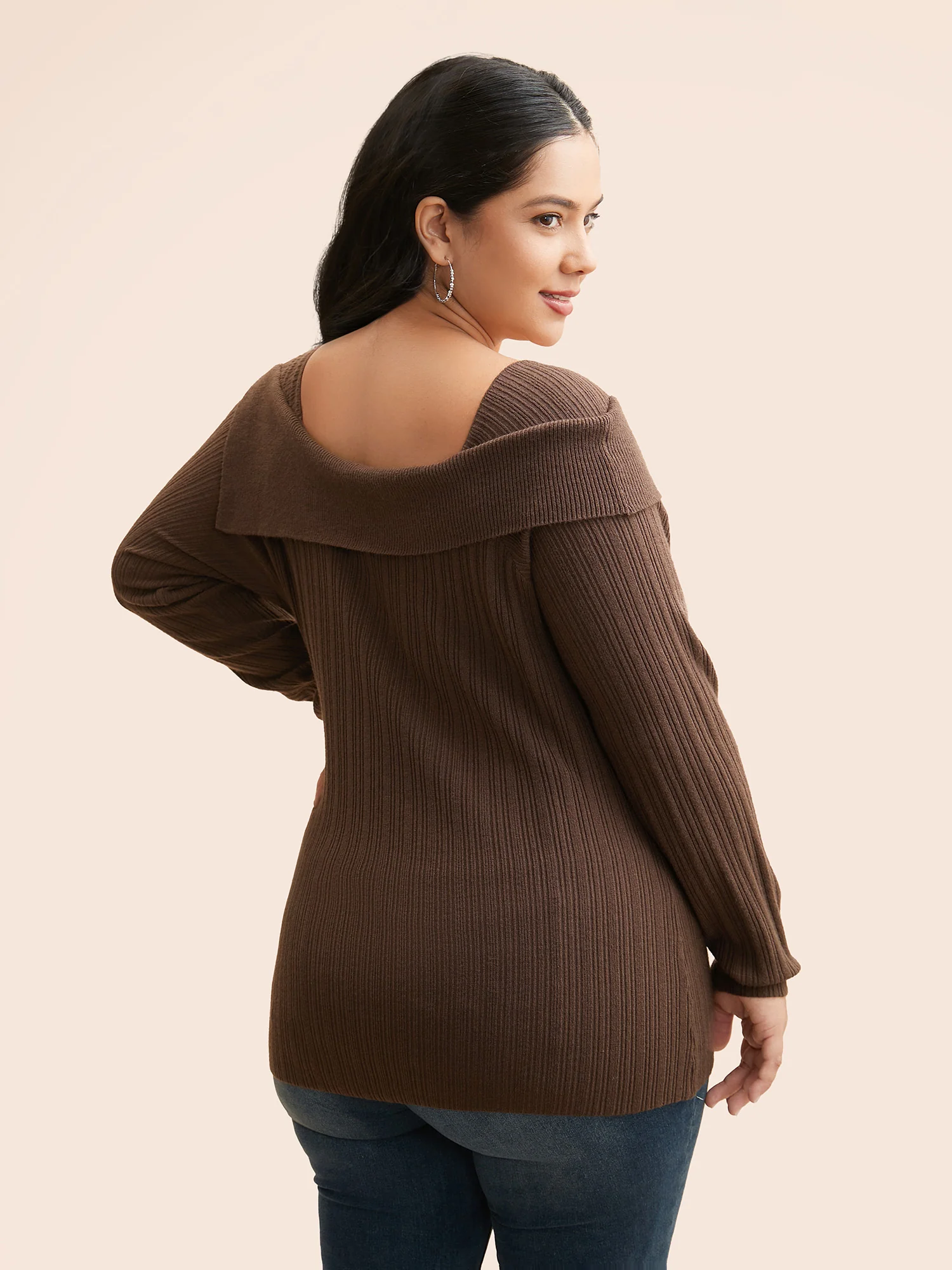 Supersoft Essentials Asymmetrical Neck Slim Fit Pullover - Image 2