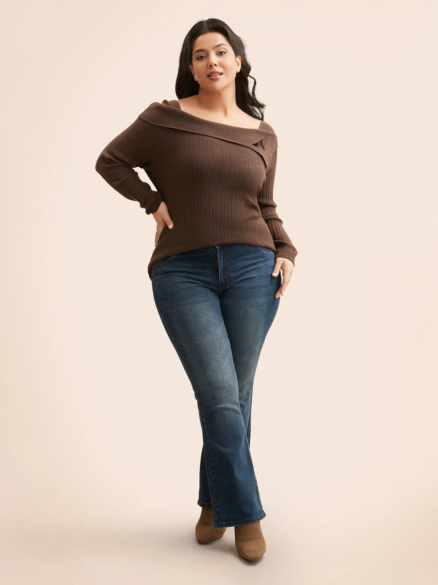 Supersoft Essentials Asymmetrical Neck Slim Fit Pullover - Image 3
