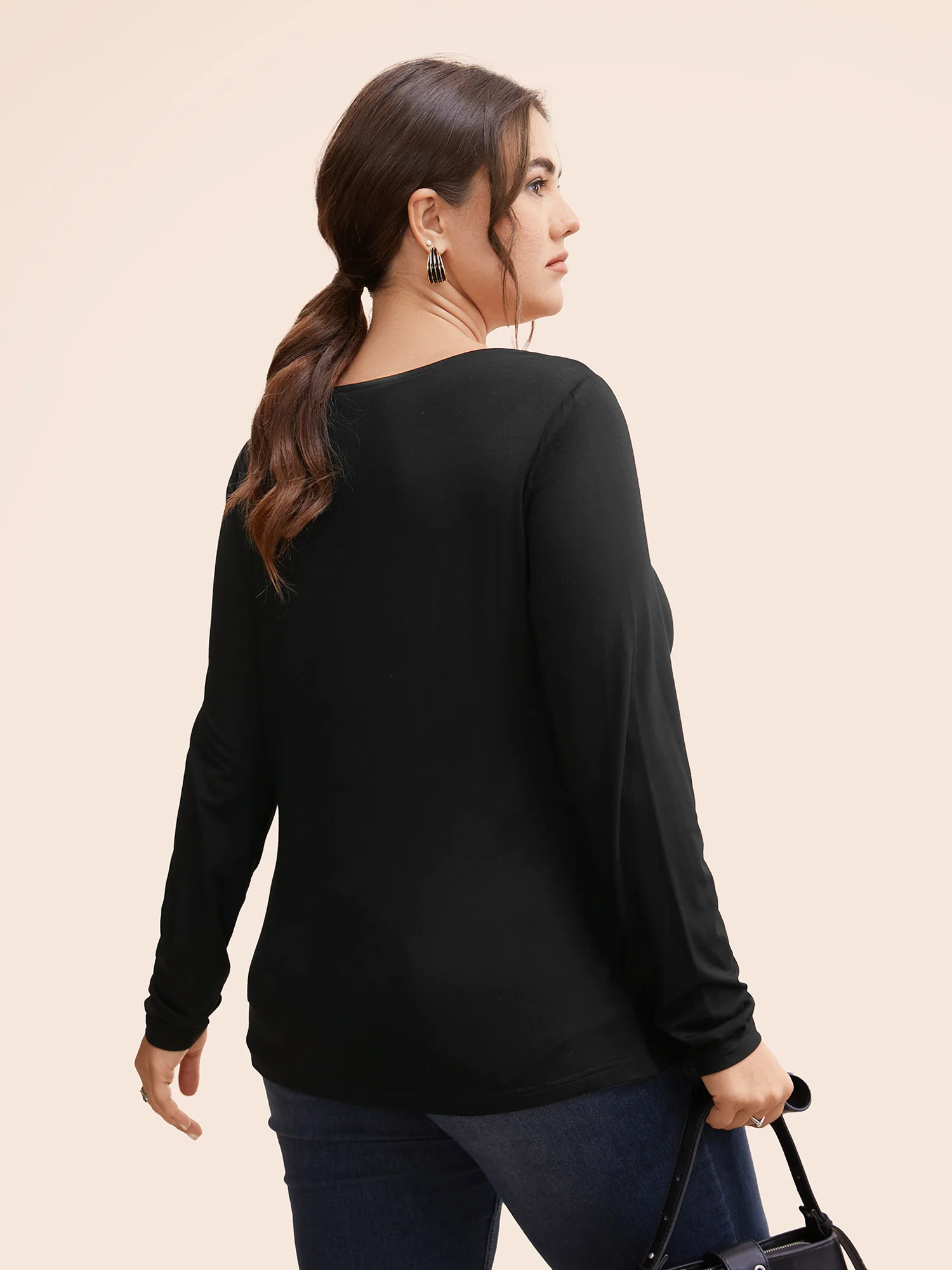 Supersoft Essentials Asymmetrical Neckline T-shirt - Image 2
