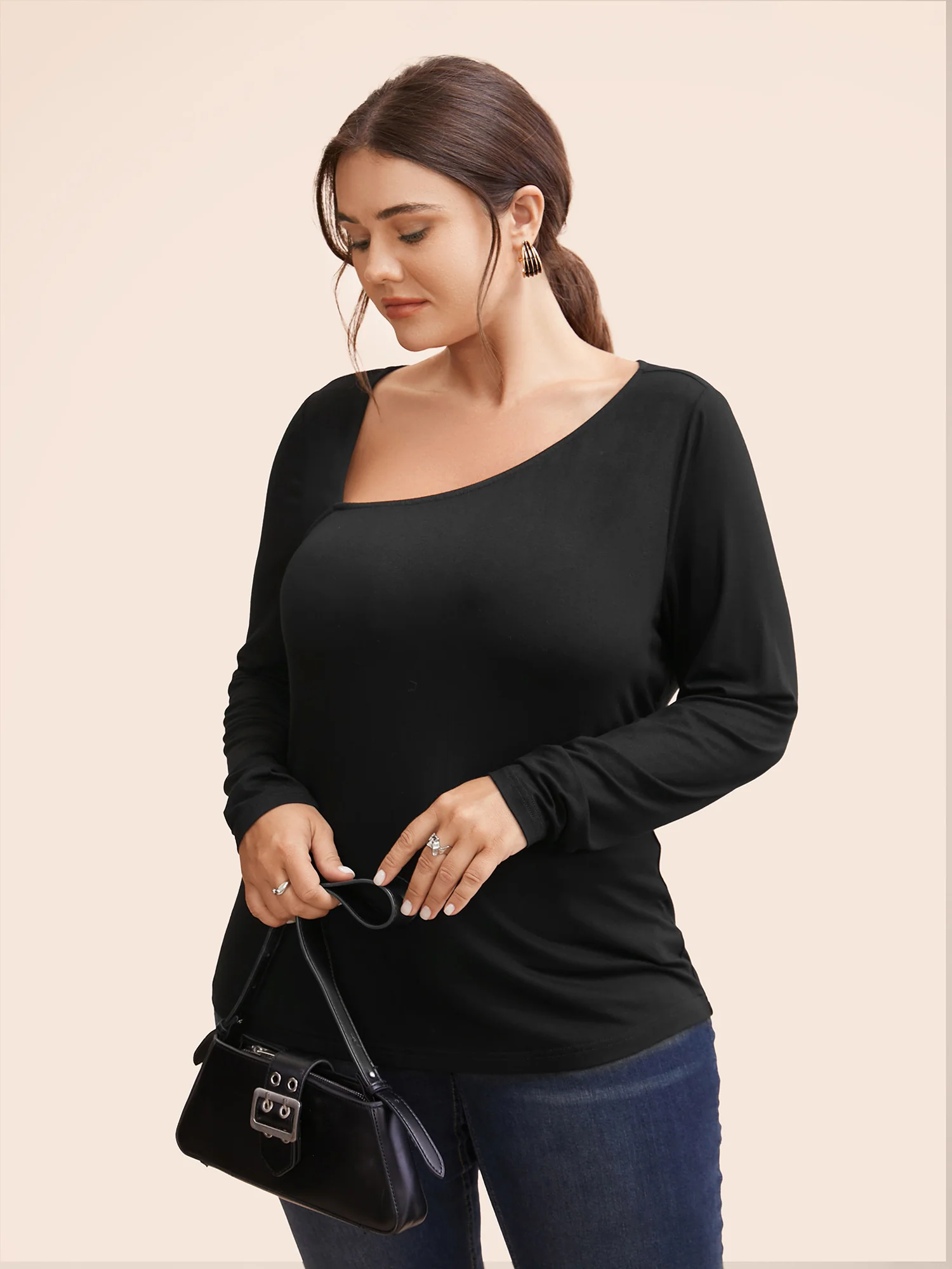 Supersoft Essentials Asymmetrical Neckline T-shirt - Image 4