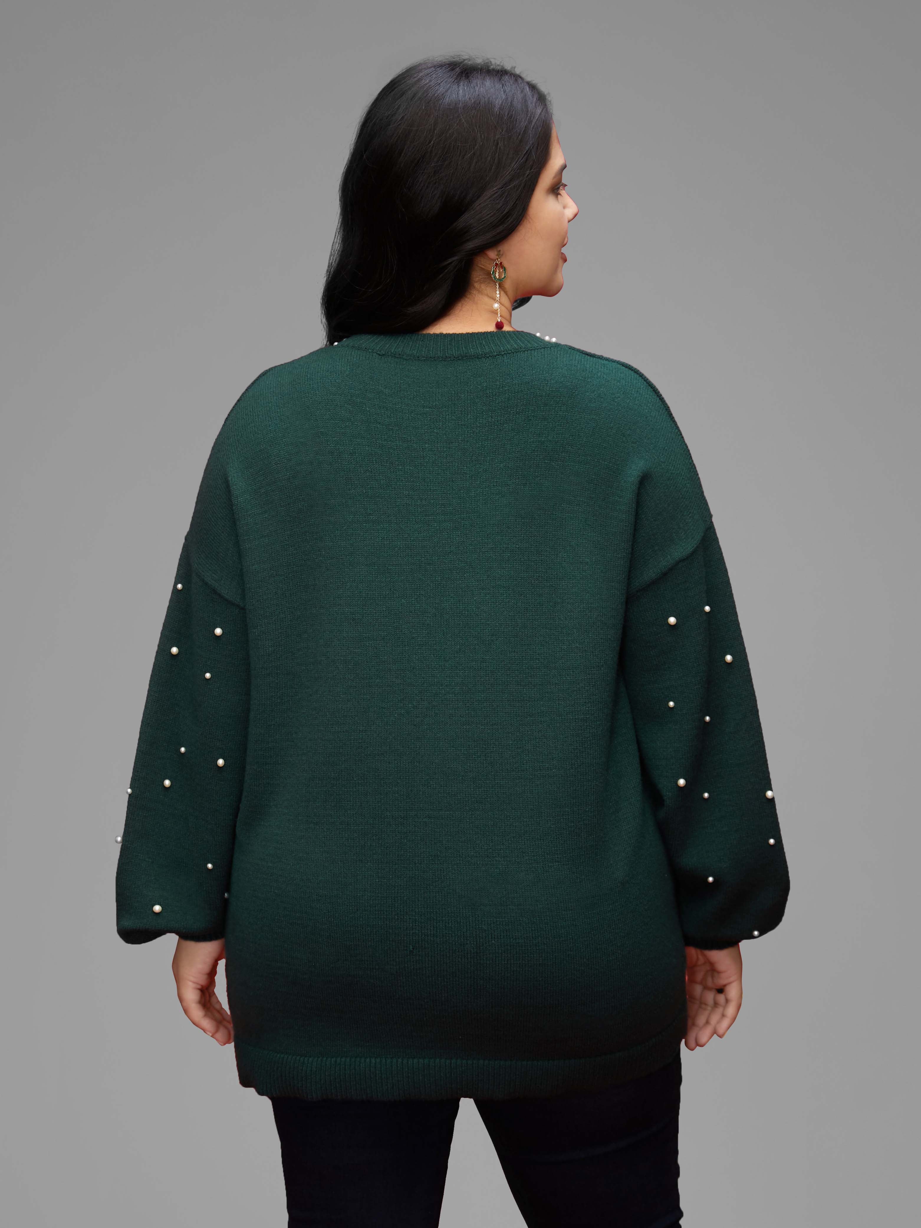 Supersoft Essentials Beaded Neckline Drop-Shoulder Pullover - Image 5