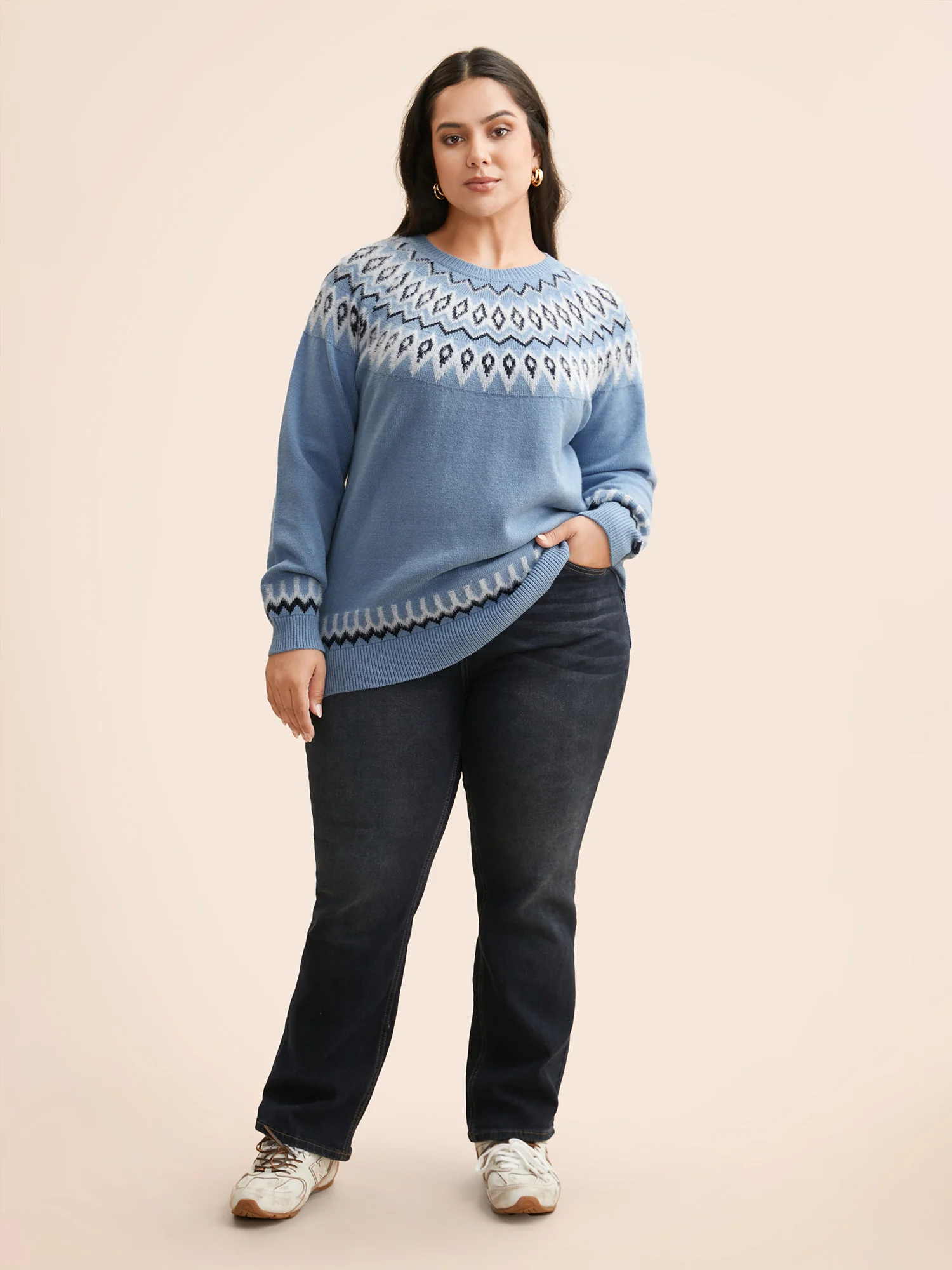 Supersoft Essentials Boho Print Raglan Sleeve Pullover - Image 3