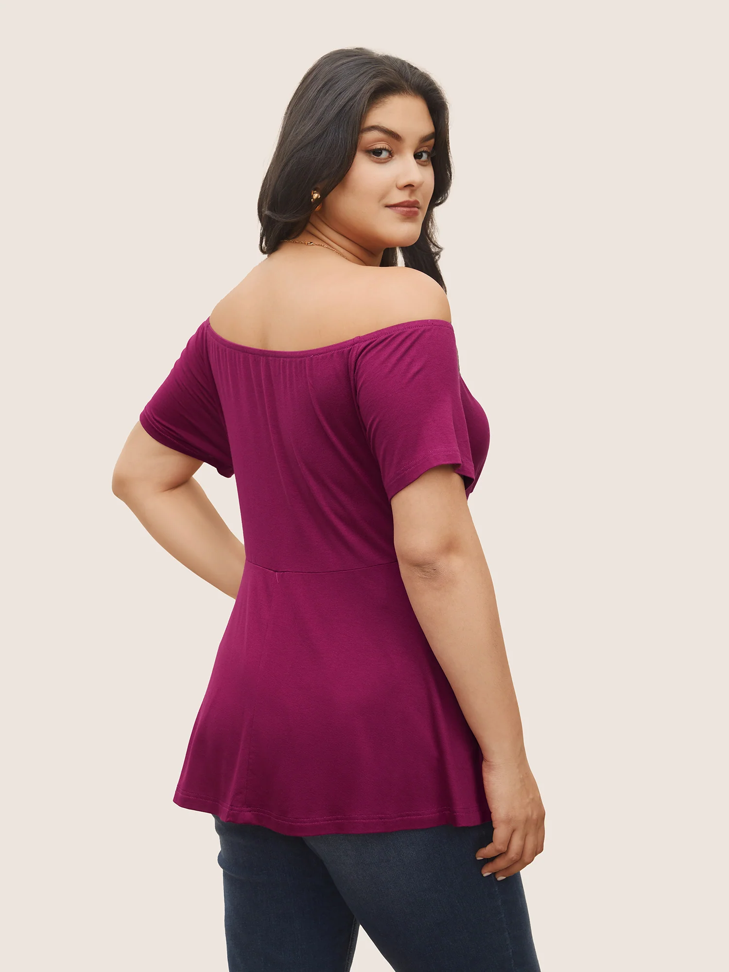 Supersoft Essentials Bowknot Off Shoulder Knit Top - Image 2