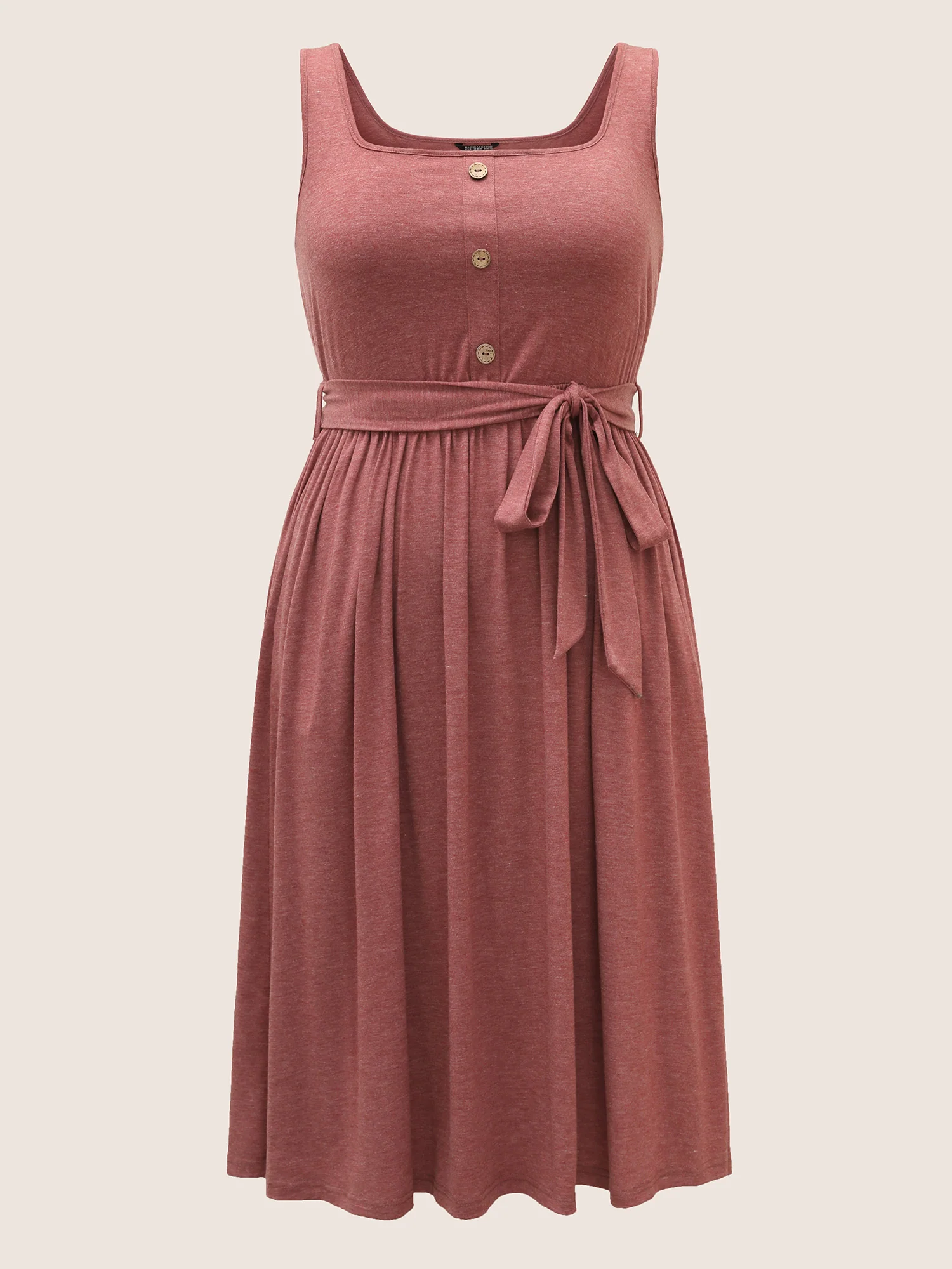Supersoft Essentials Button Detail Belted Gathered Dress - Image 7
