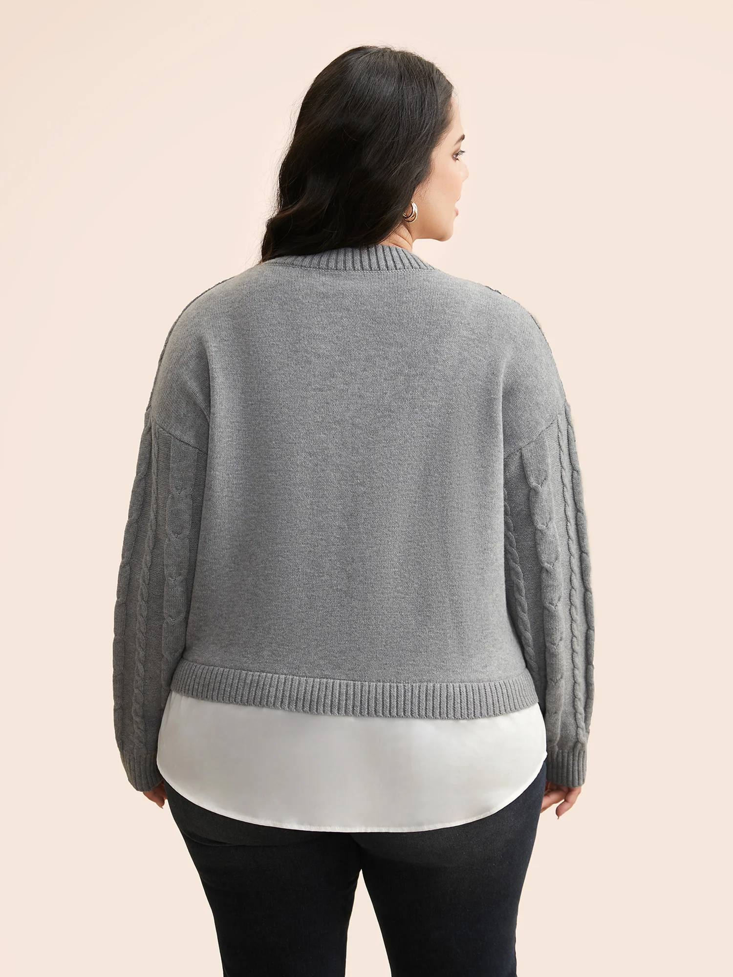 Supersoft Essentials Cable Knit Patchwork Pullover - Image 2