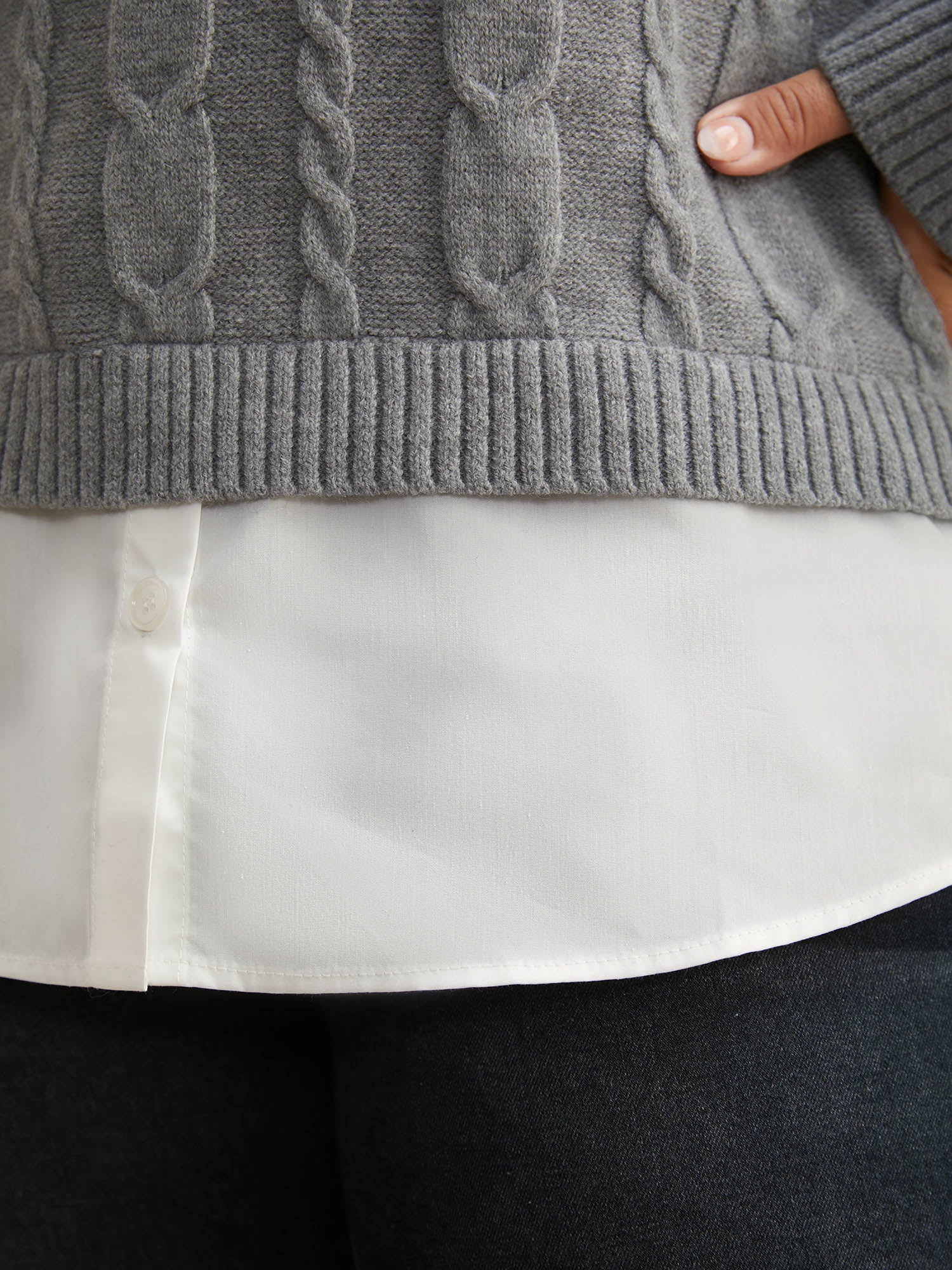 Supersoft Essentials Cable Knit Patchwork Pullover - Image 4