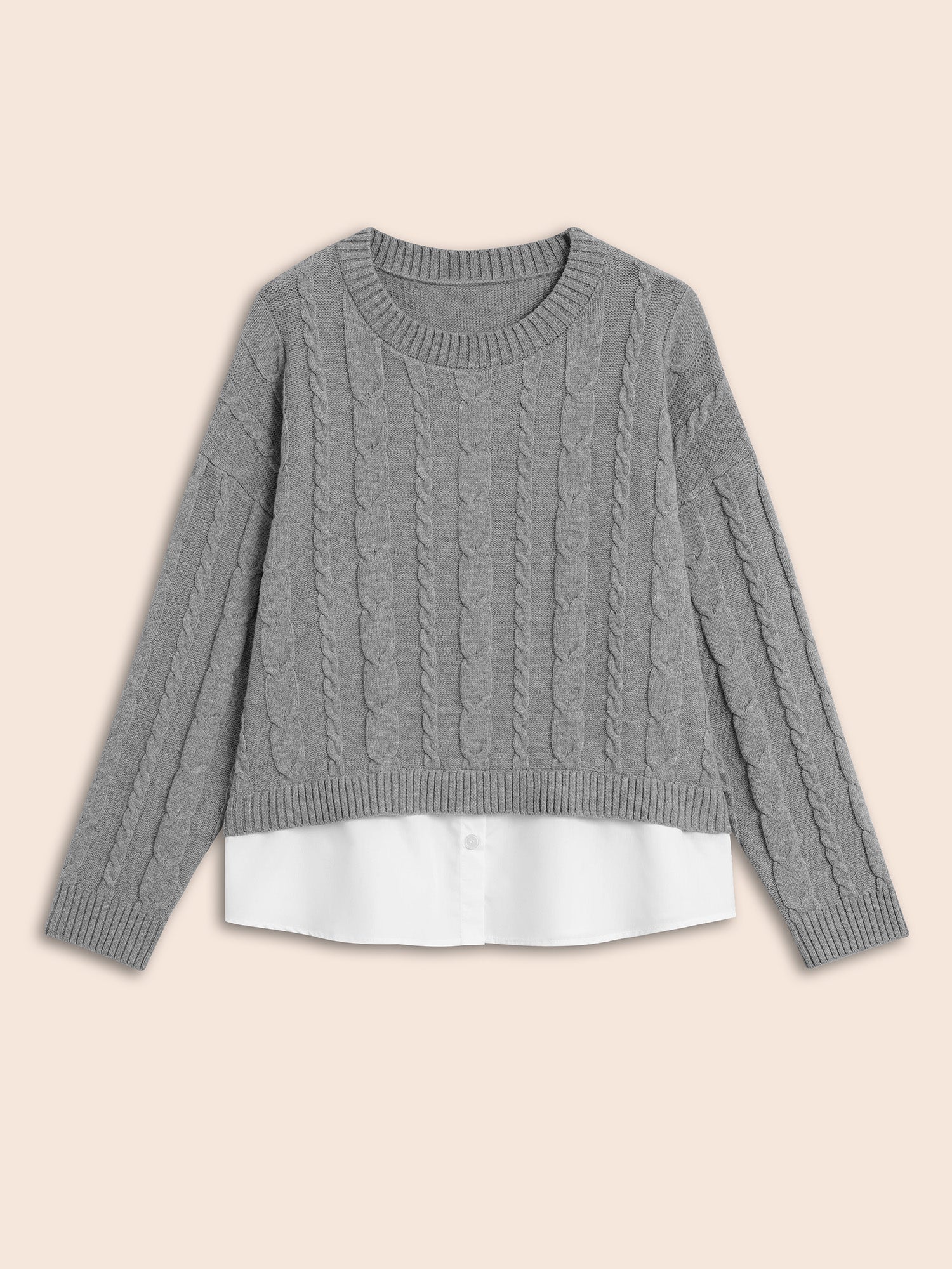 Supersoft Essentials Cable Knit Patchwork Pullover - Image 7
