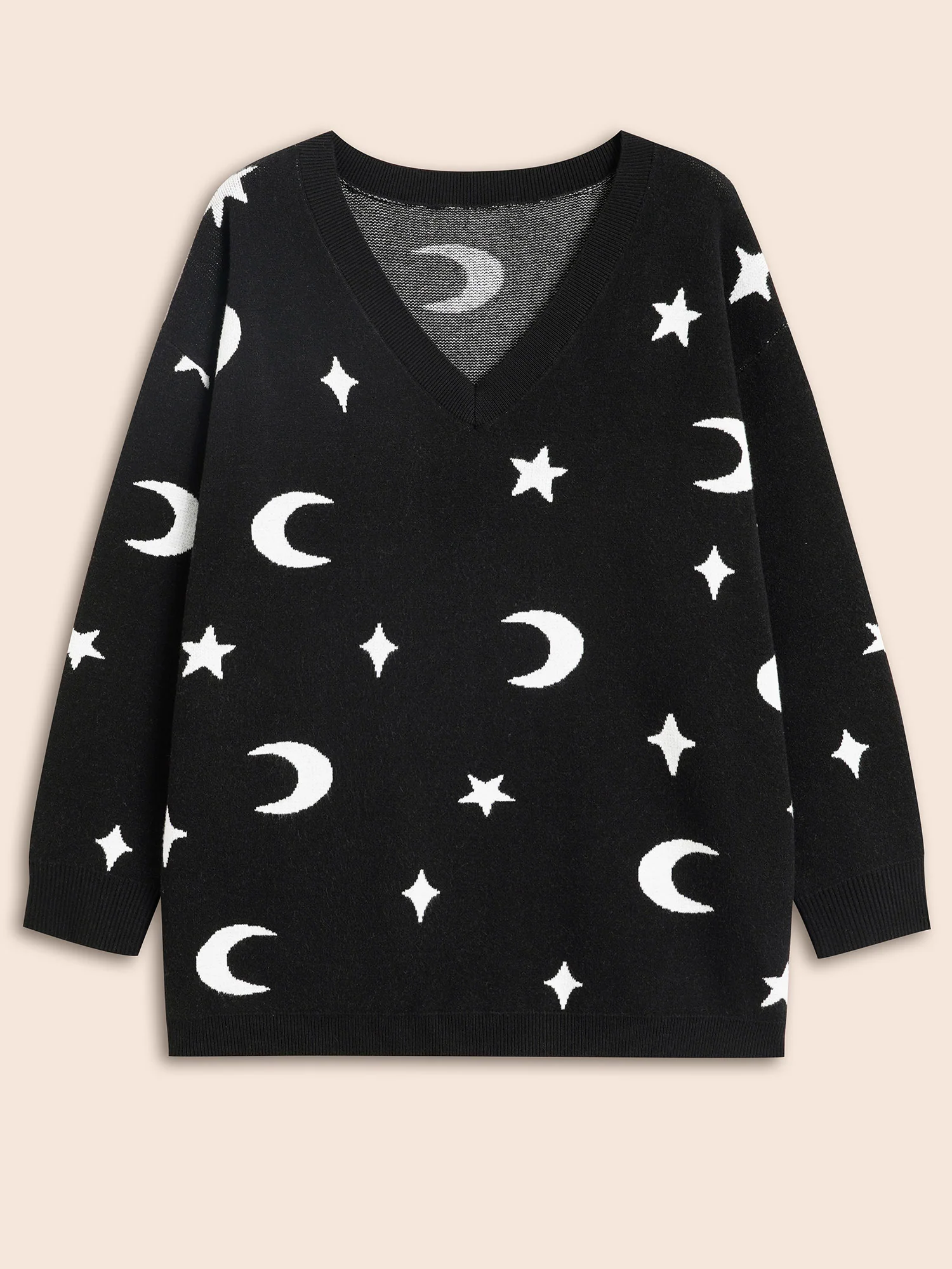 Supersoft Essentials Celestial Jacquard V-Neck Pullover - Image 10