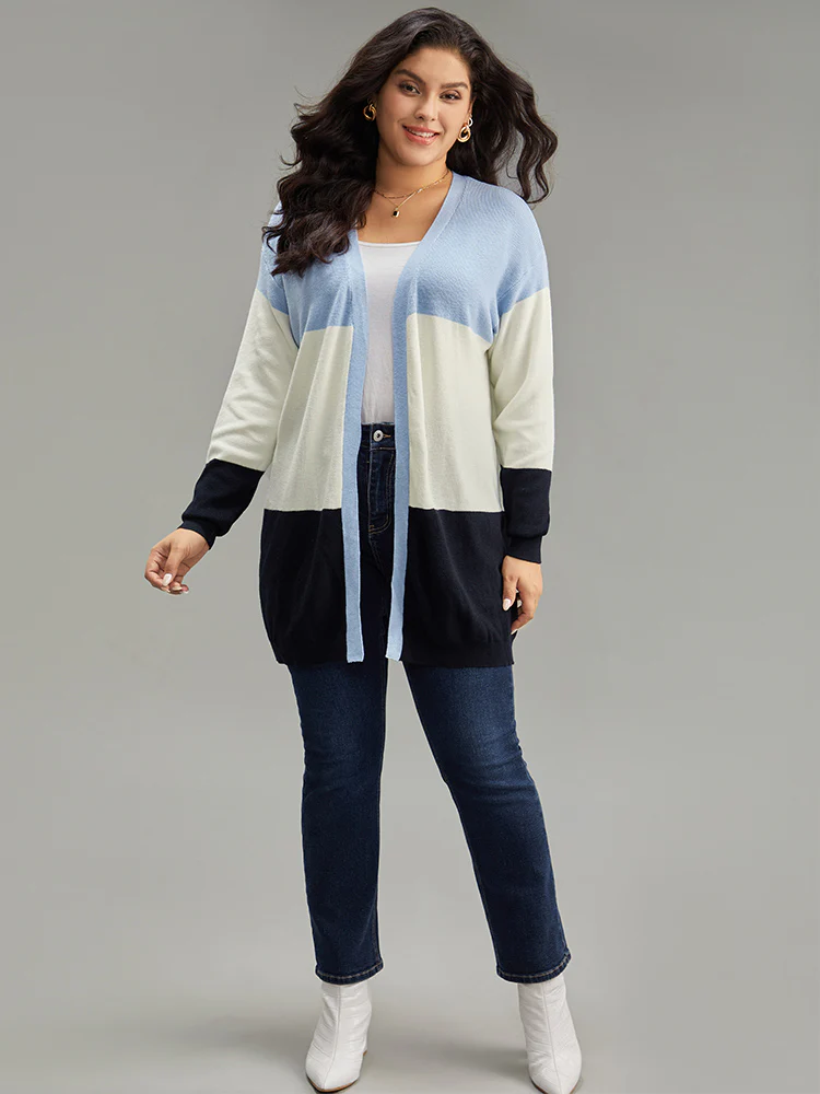 Supersoft Essentials Colorblock Contrast Open Front Cardigan - Image 5