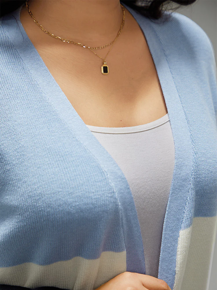Supersoft Essentials Colorblock Contrast Open Front Cardigan - Image 6