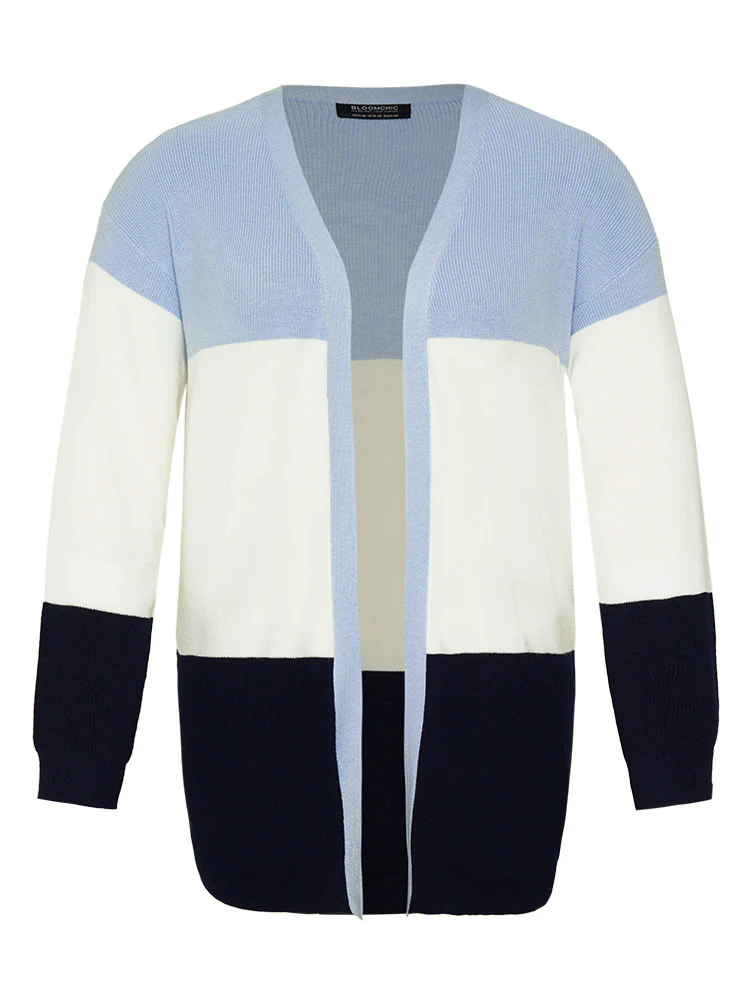 Supersoft Essentials Colorblock Contrast Open Front Cardigan - Image 8