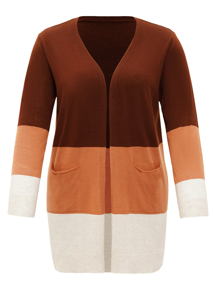 Supersoft Essentials Colorblock Contrast Pocket Open Front Cardigan - Image 7