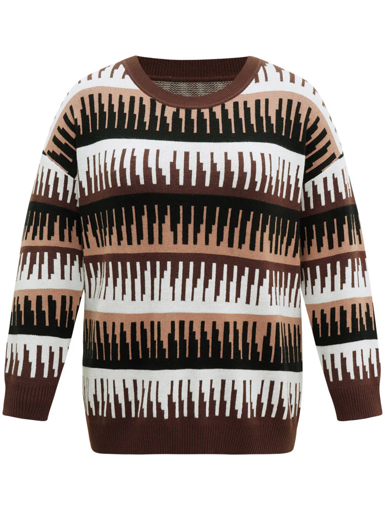 Supersoft Essentials Colorblock Geo Elastic Cuffs Pullover - Image 6