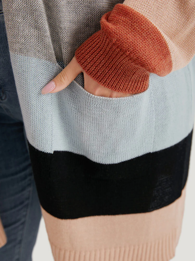 Supersoft Essentials Colorblock Patched Pocket Tunic Cardigan - Image 9