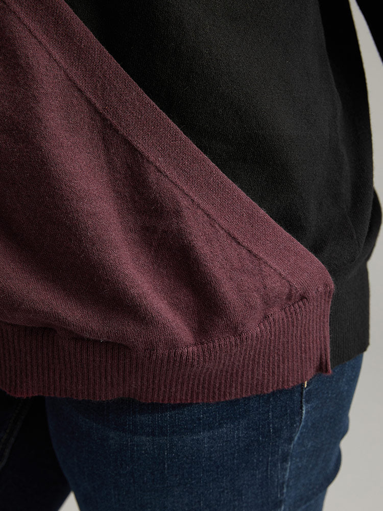 Supersoft Essentials Colorblock Surplice Neck Elastic Hem Pullover - Image 7