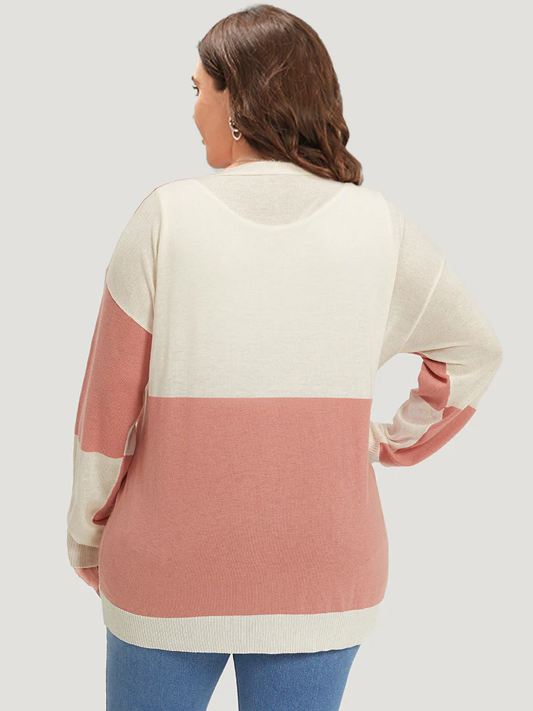 Supersoft Essentials Colorblock Two Tone Button Up Cardigan - Image 2