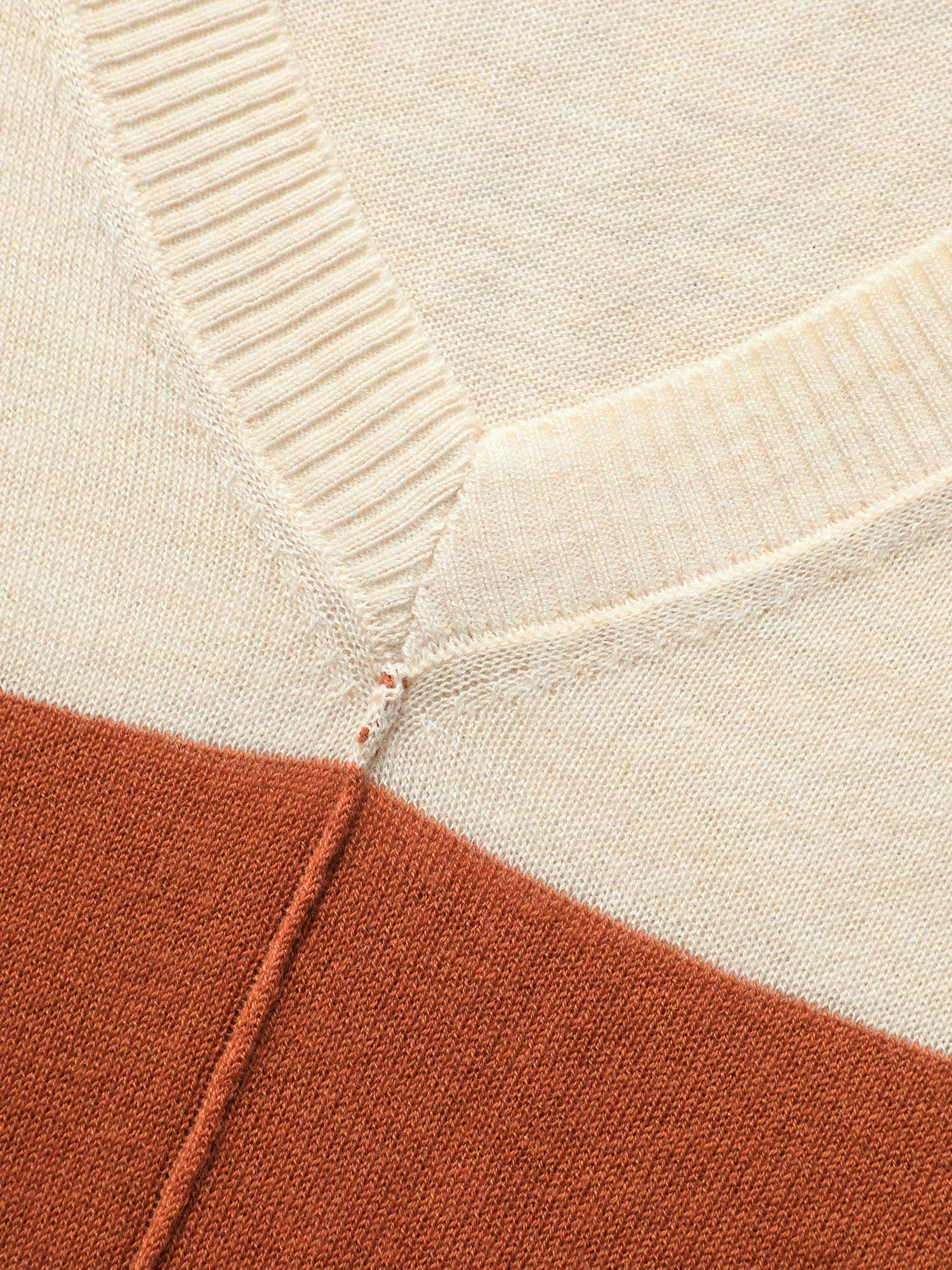 Supersoft Essentials Colorblock Two Tone Patchwork V Neck Pullover - Image 12