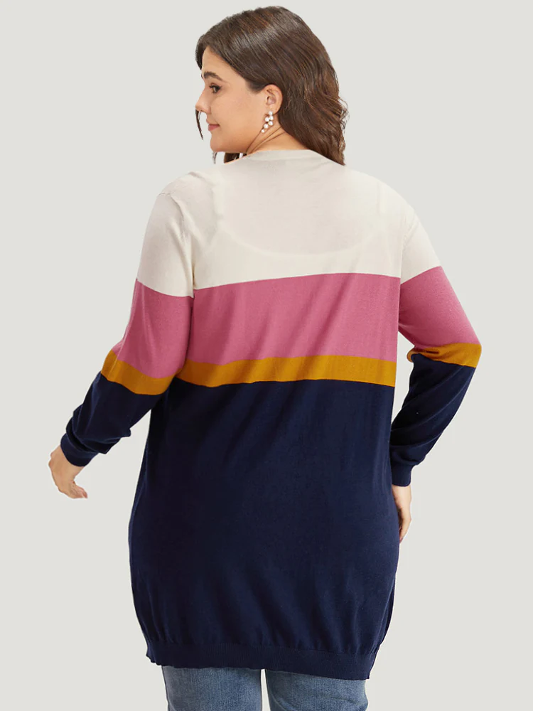 Supersoft Essentials Contrast Open Front Tunic Cardigan - Image 2