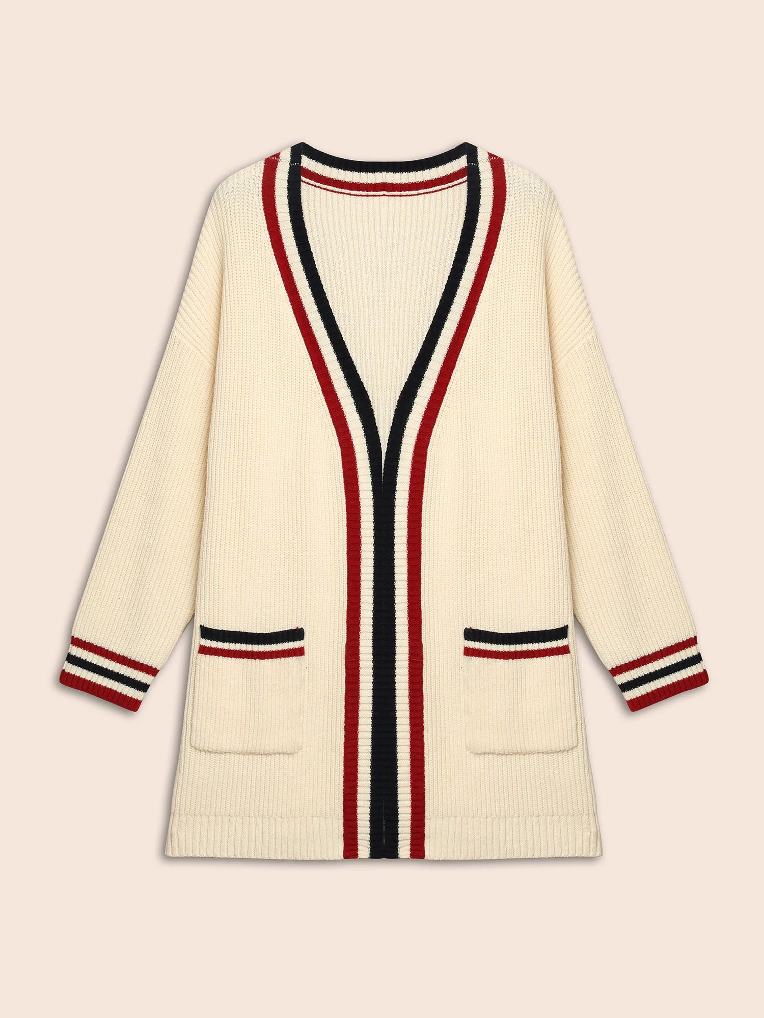 Supersoft Essentials Contrast Striped Drop Shoulder Cardigan - Image 7