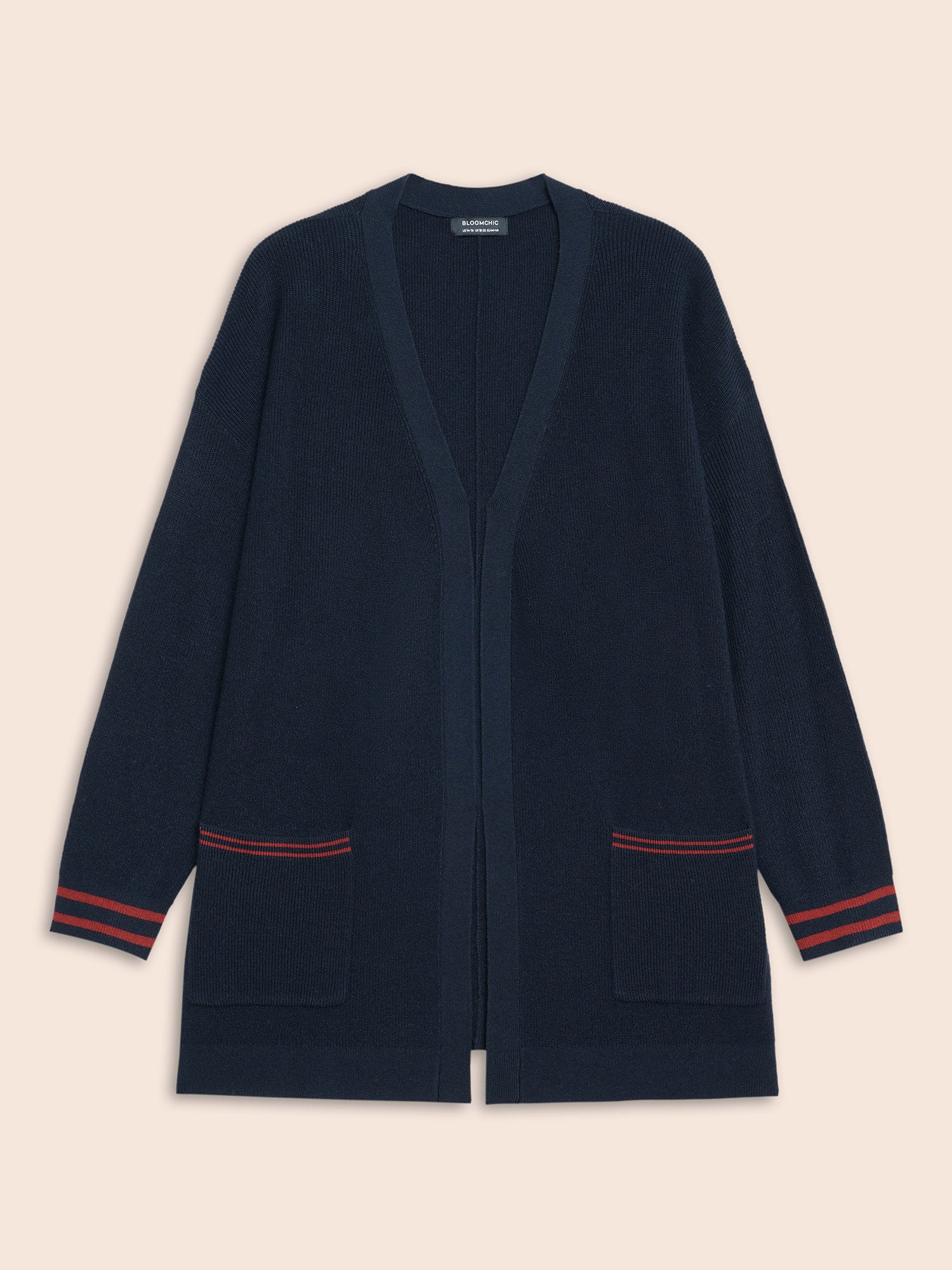 Supersoft Essentials Contrast Striped Kimono Collar Cardigan - Image 8