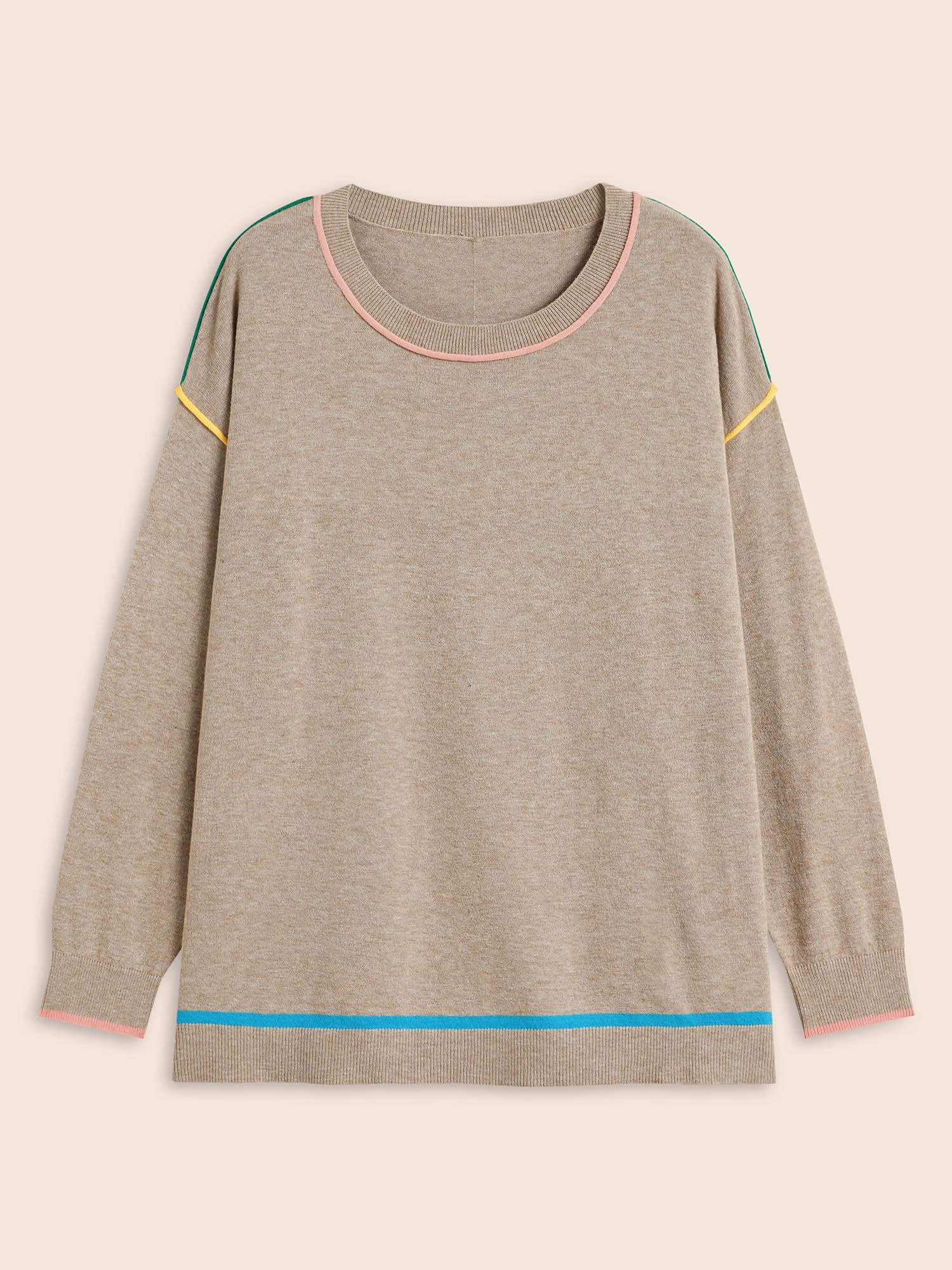 Supersoft Essentials Contrast Trim Drop Shoulder Pullover - Image 7