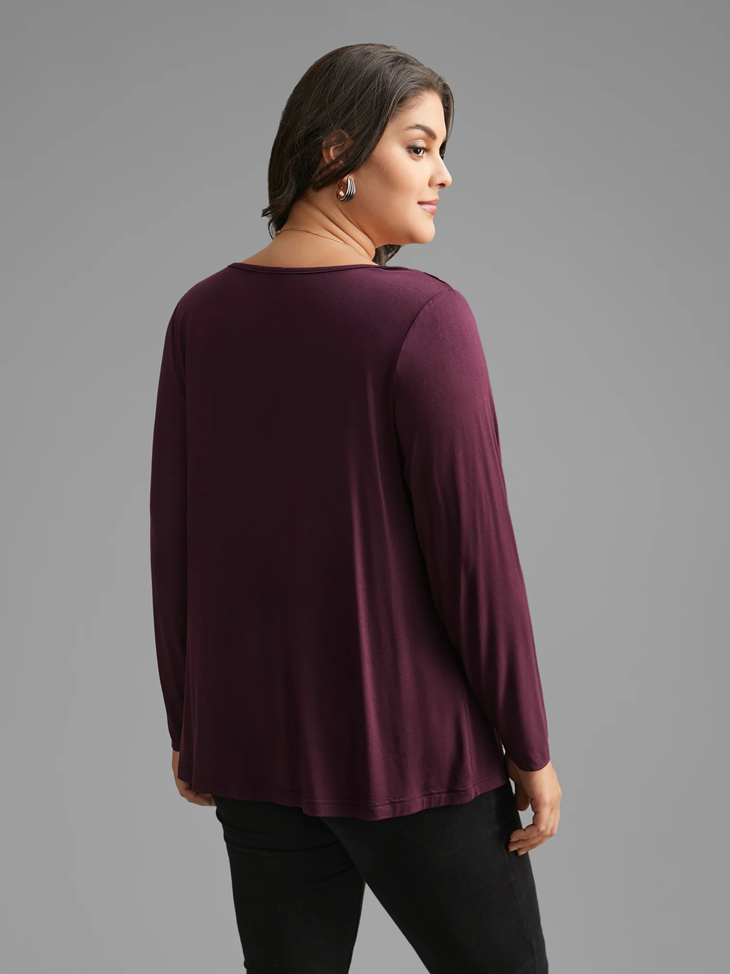 Supersoft Essentials Cowl Neck Stretchy T-shirt - Image 4