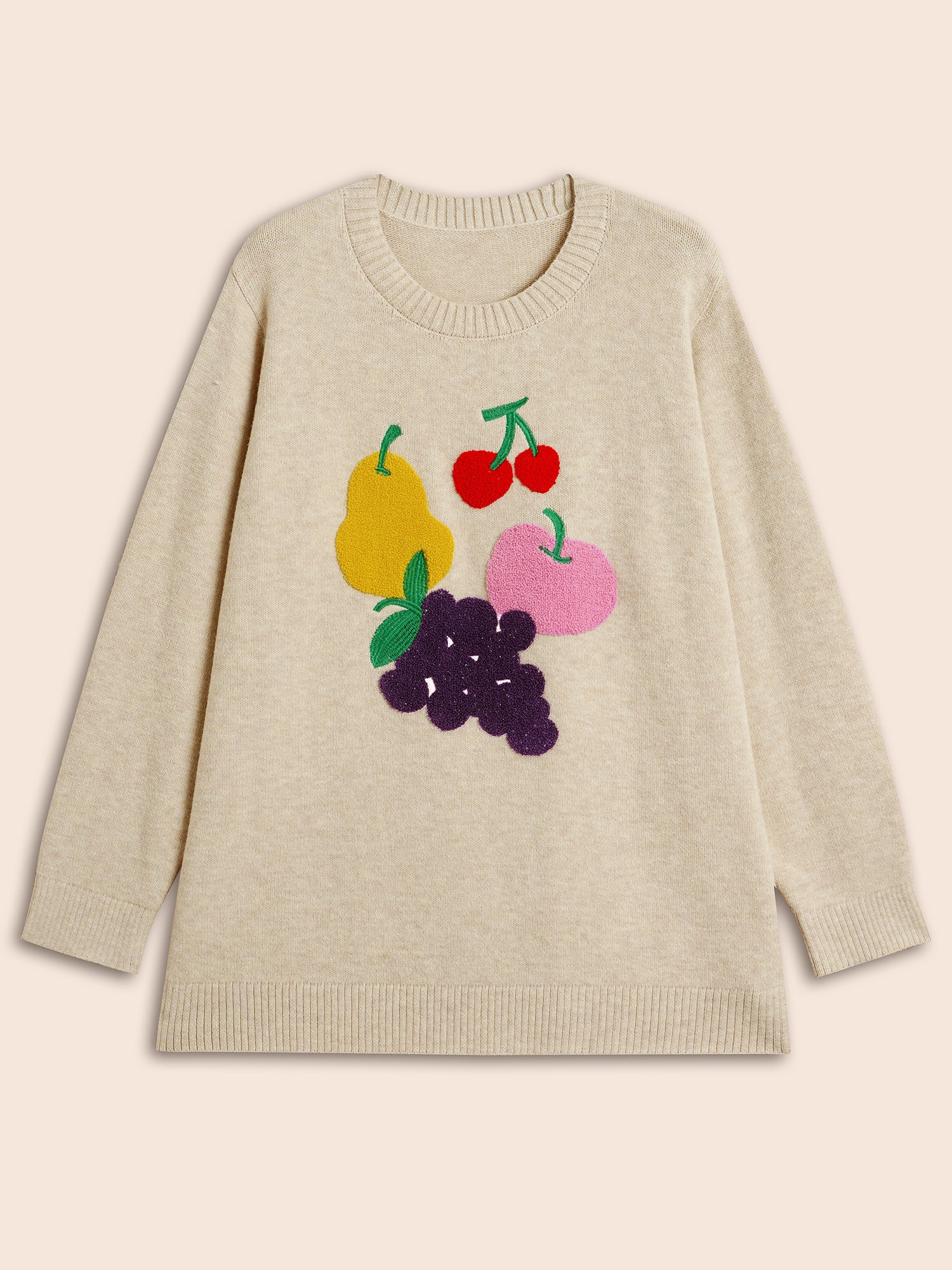 Supersoft Essentials Crew Neck Fruit Embroidered Pullover - Image 8