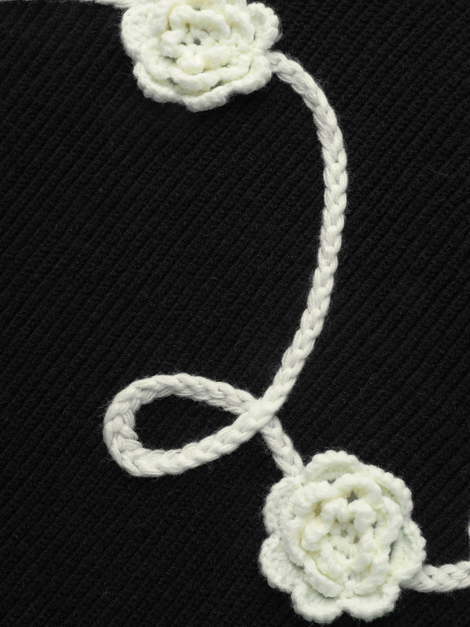 Supersoft Essentials Crochet Floral Drop Shoulder Pullover - Image 6