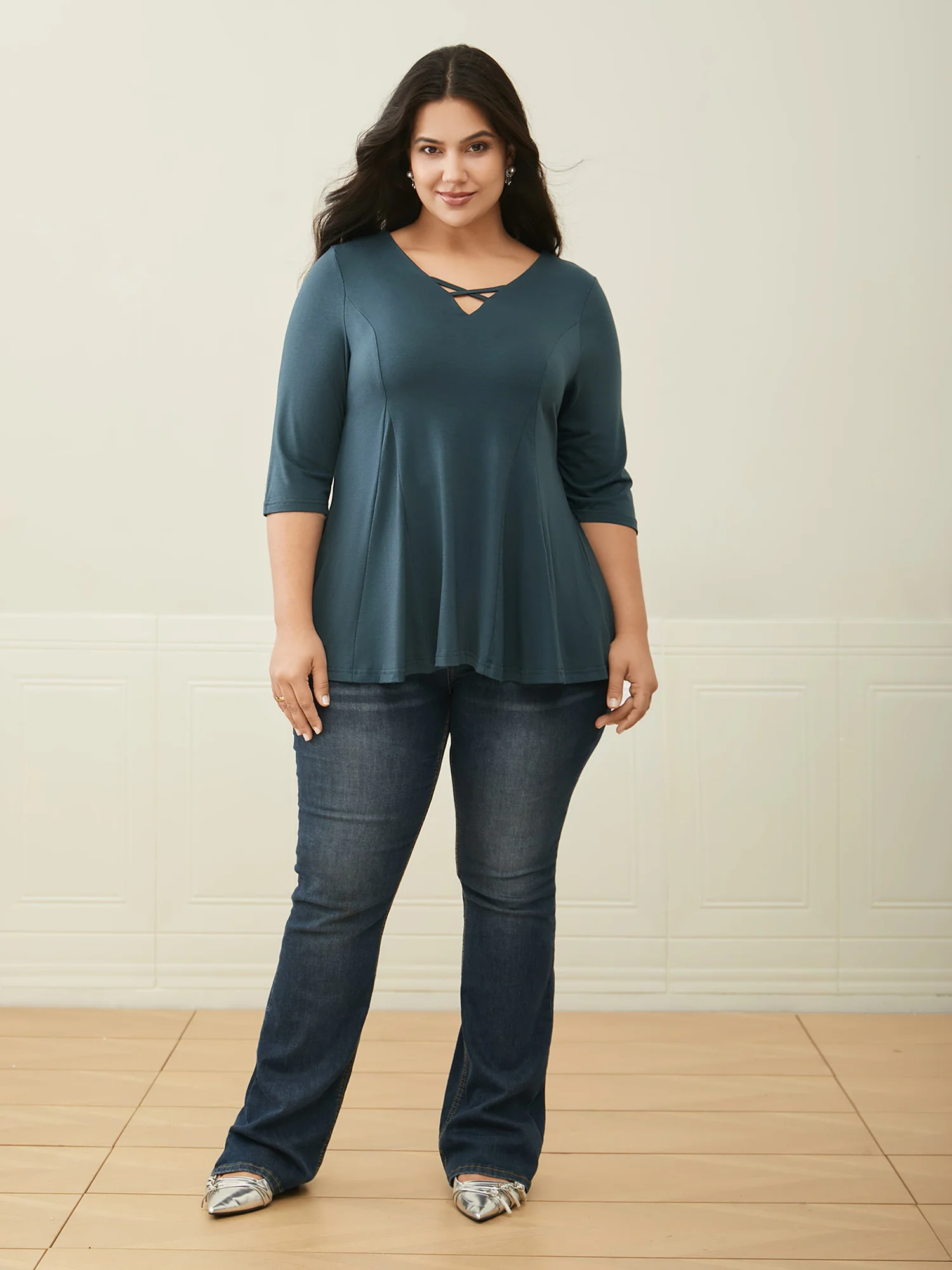 Supersoft Essentials Cross Straps Pleated T-shirt - Image 2