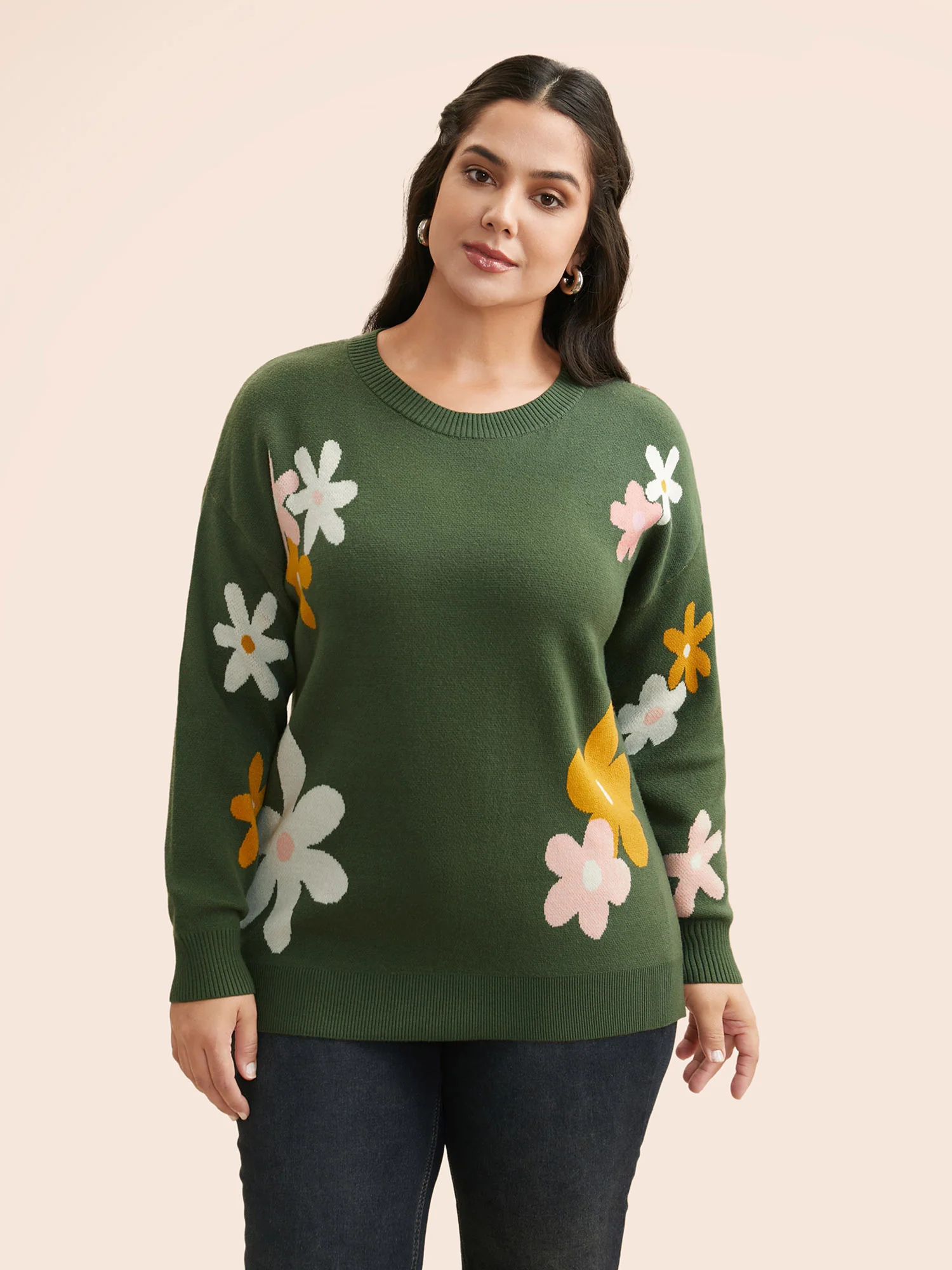 Supersoft Essentials Floral Crew Neck Pullover - Image 3