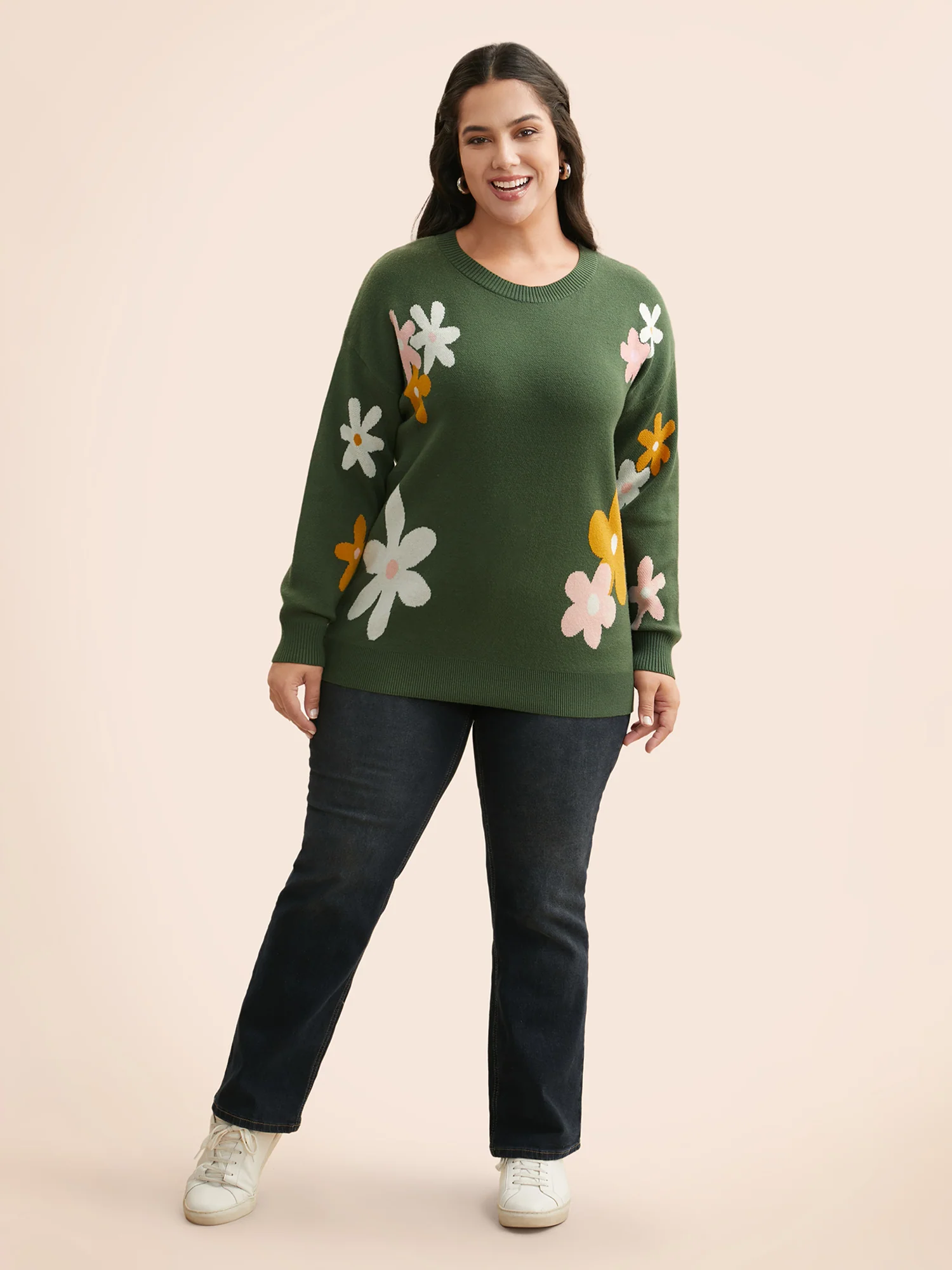 Supersoft Essentials Floral Crew Neck Pullover - Image 4