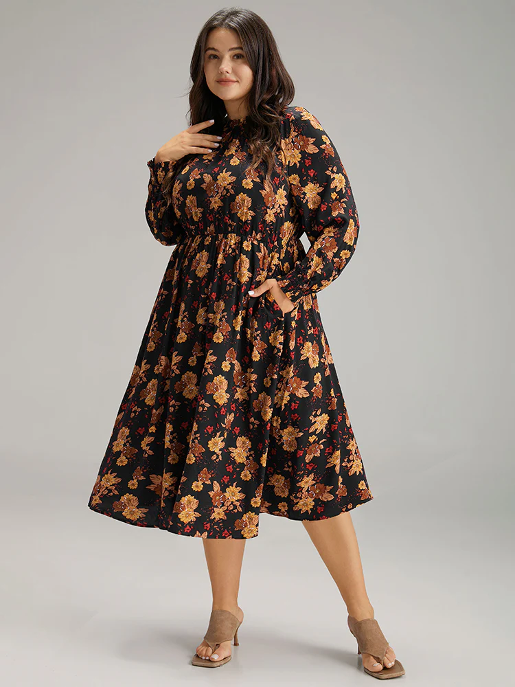 Supersoft Essentials Floral Print Mock Neck Dress - Image 3