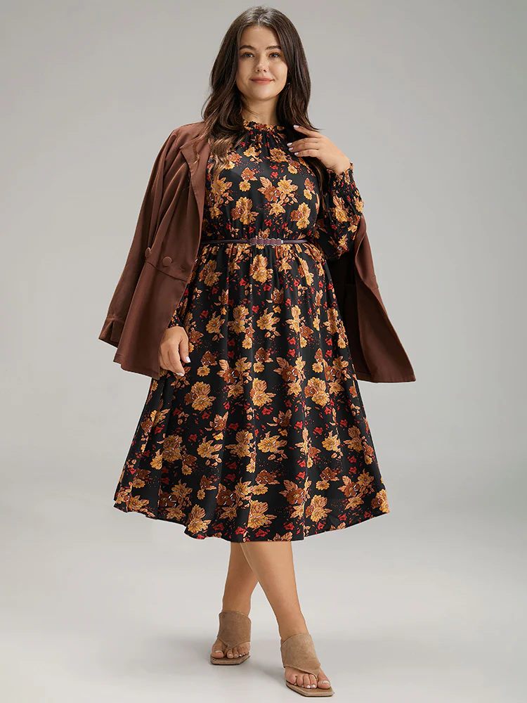 Supersoft Essentials Floral Print Mock Neck Dress - Image 4