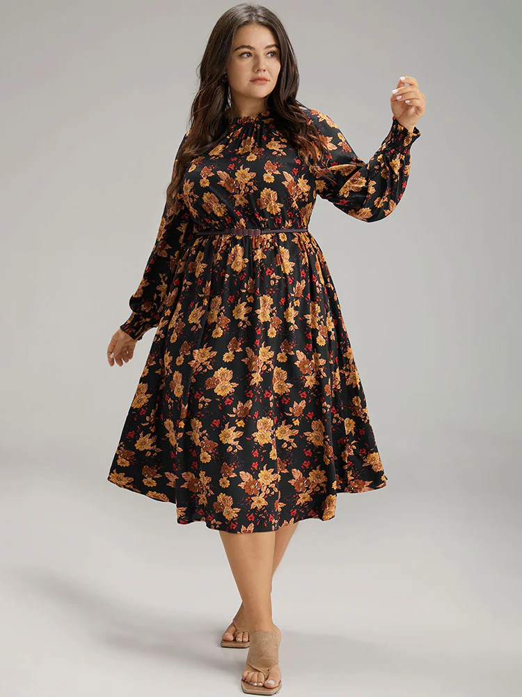 Supersoft Essentials Floral Print Mock Neck Dress - Image 5