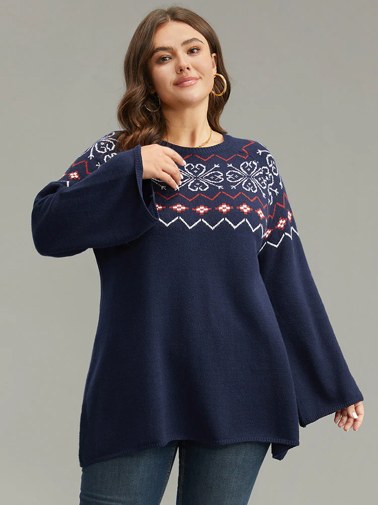 Supersoft Essentials Geometric Bell Sleeve Pullover - Image 3