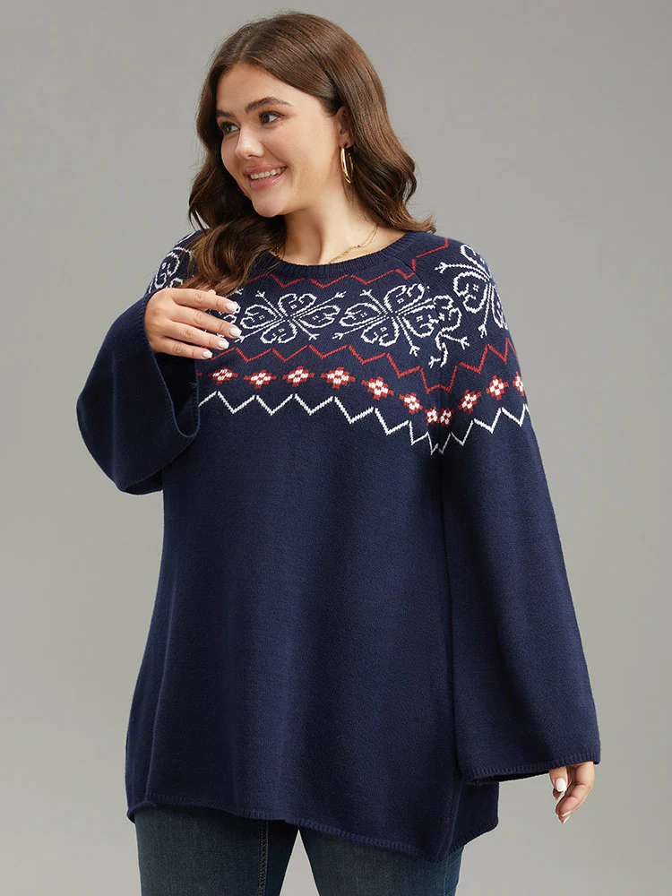 Supersoft Essentials Geometric Bell Sleeve Pullover - Image 4