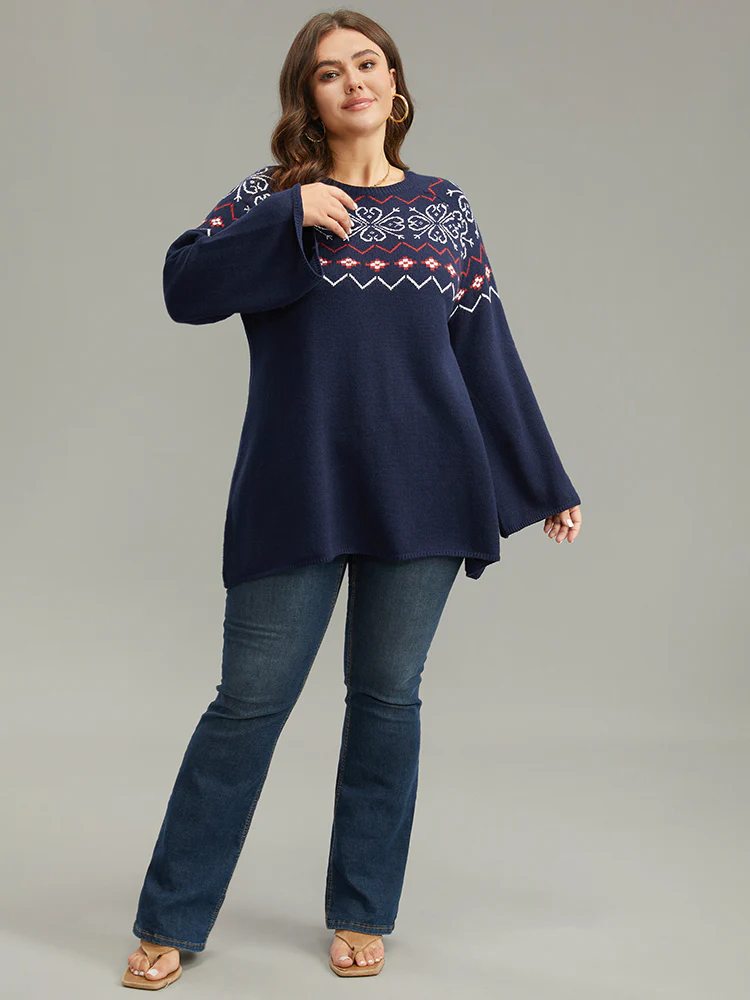 Supersoft Essentials Geometric Bell Sleeve Pullover - Image 5