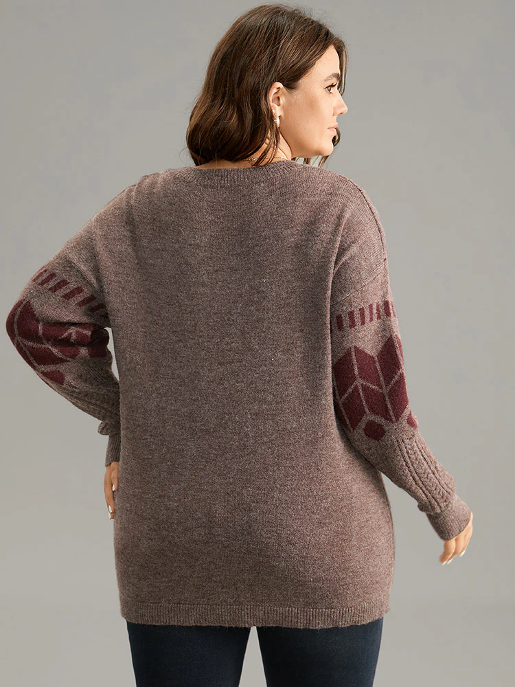 Supersoft Essentials Geometric Knit Jacquard Pullover - Image 2