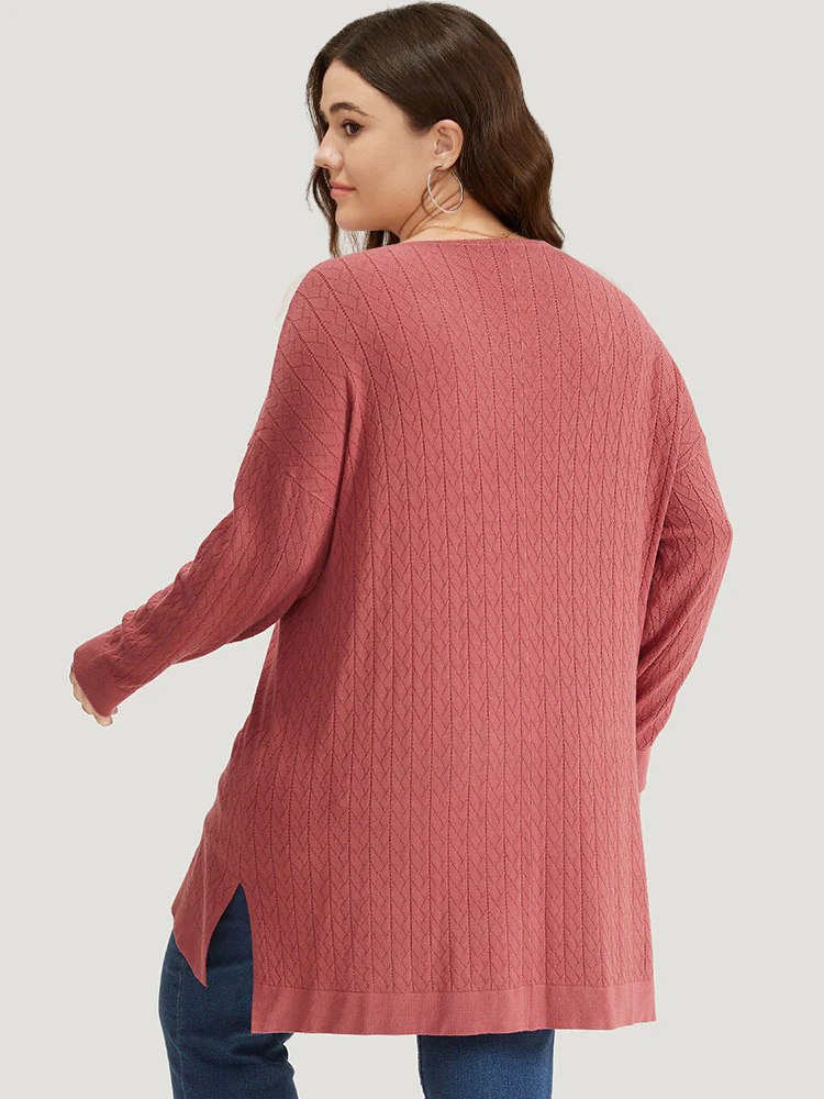 Supersoft Essentials Geometric Split Side Loose Pullover - Image 2